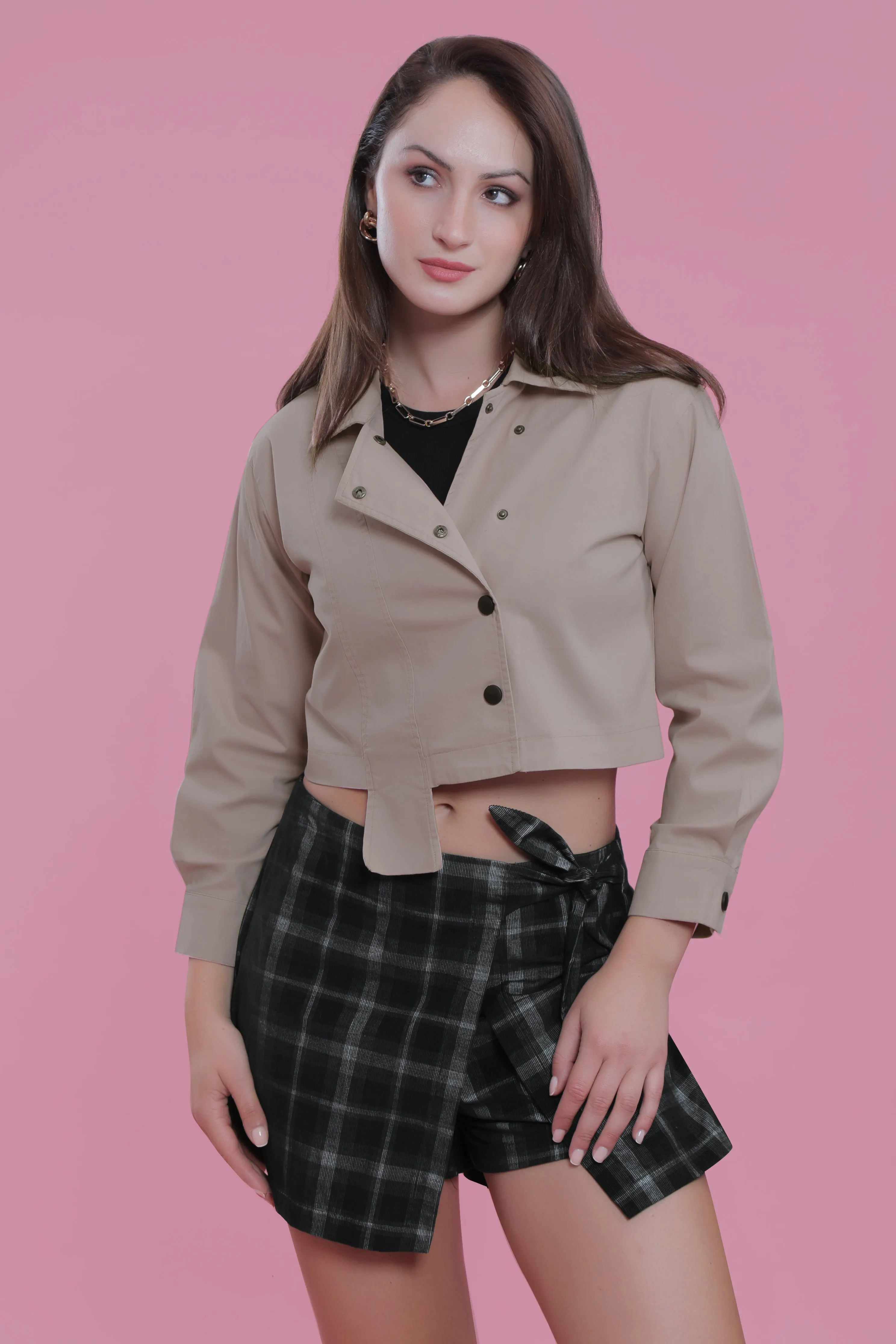 Checkered Wrap Skirt French Theory