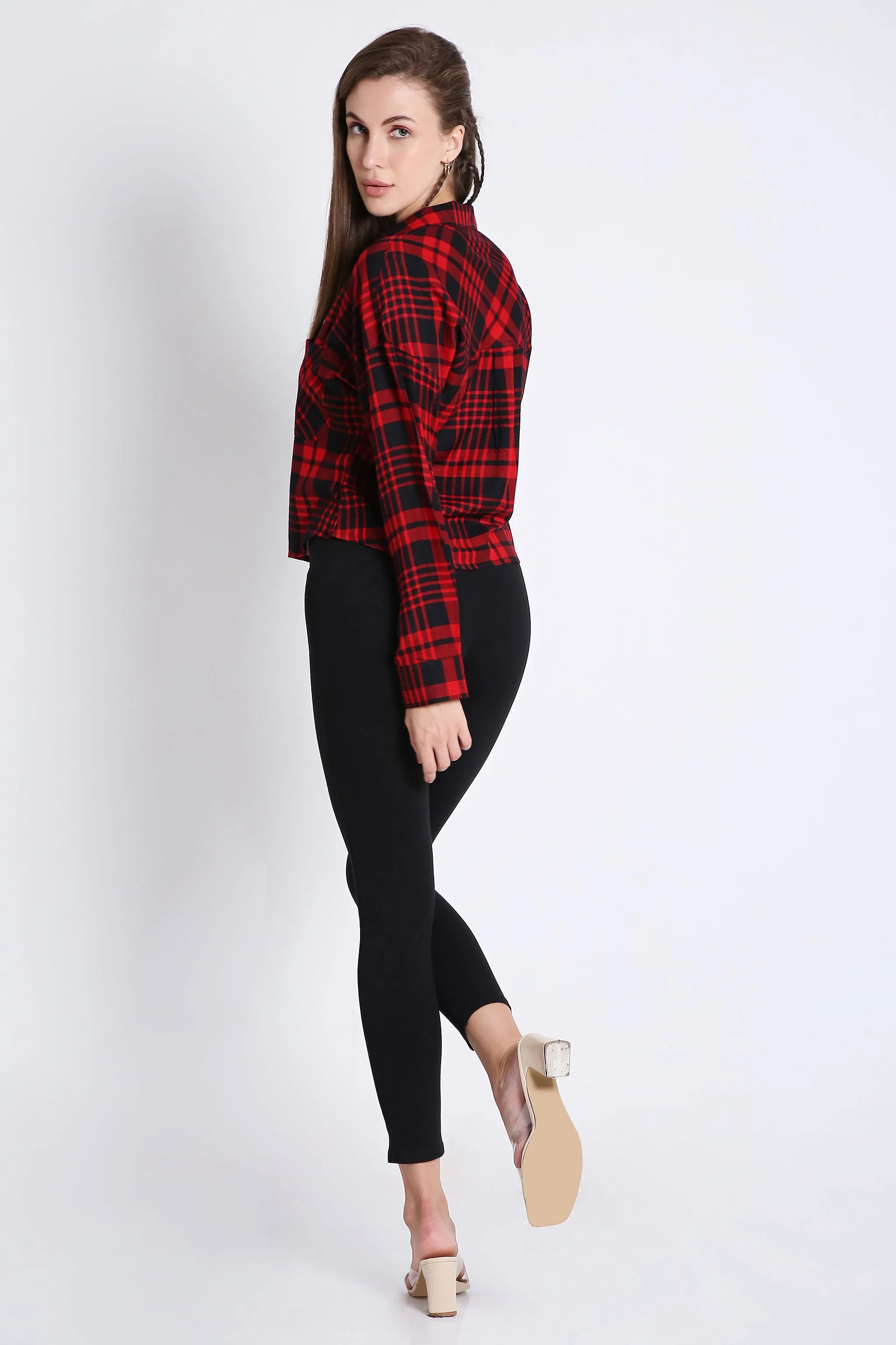 Checks Red Crop Shirt French Theory