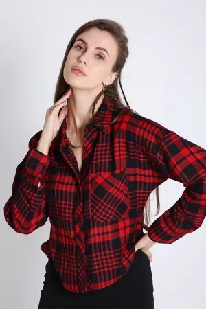 Checks Red Crop Shirt French Theory