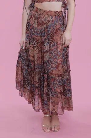 Chiffon Gathered Long Skirt French Theory