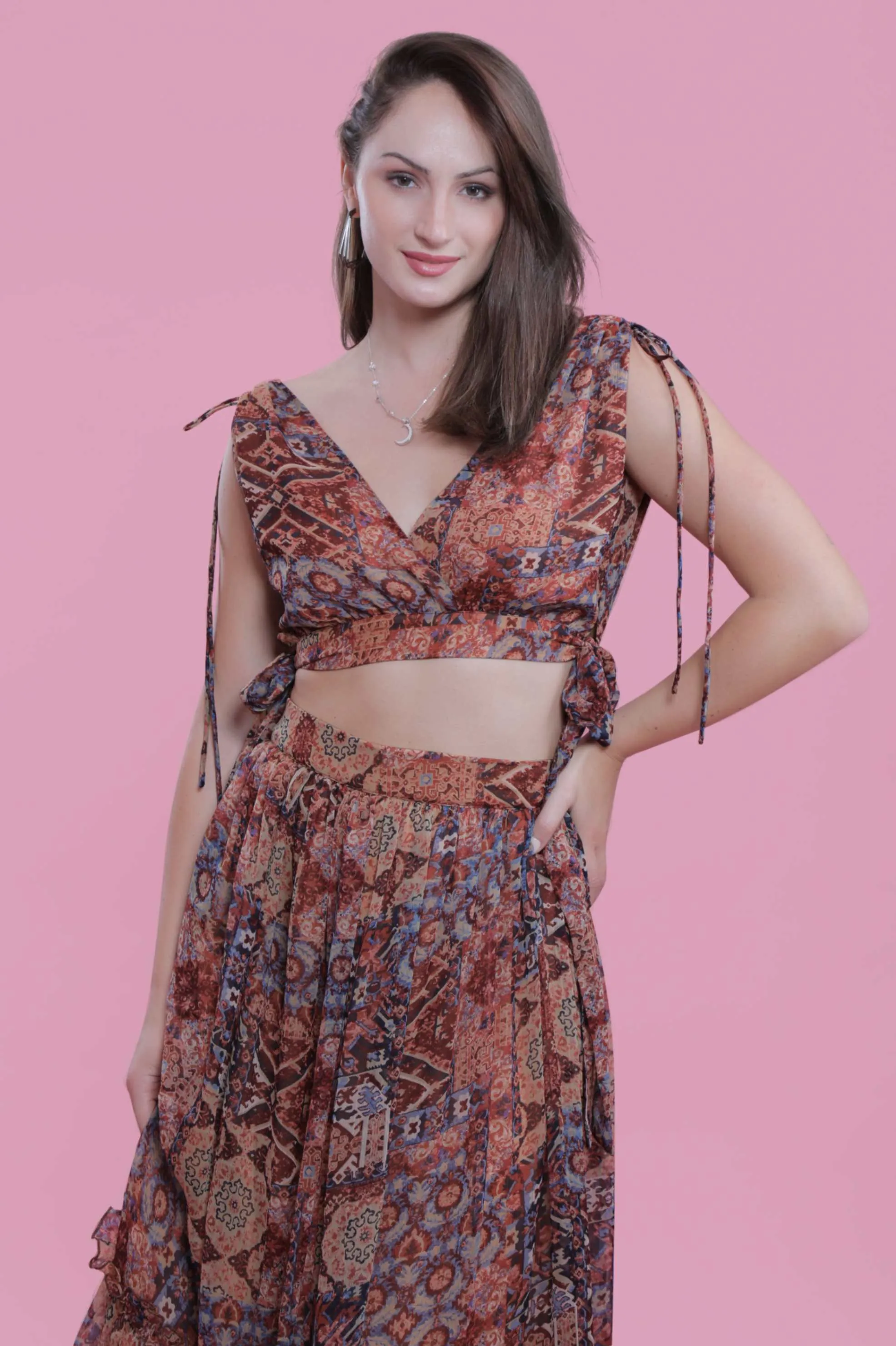 Chiffon Gathered Long Skirt French Theory