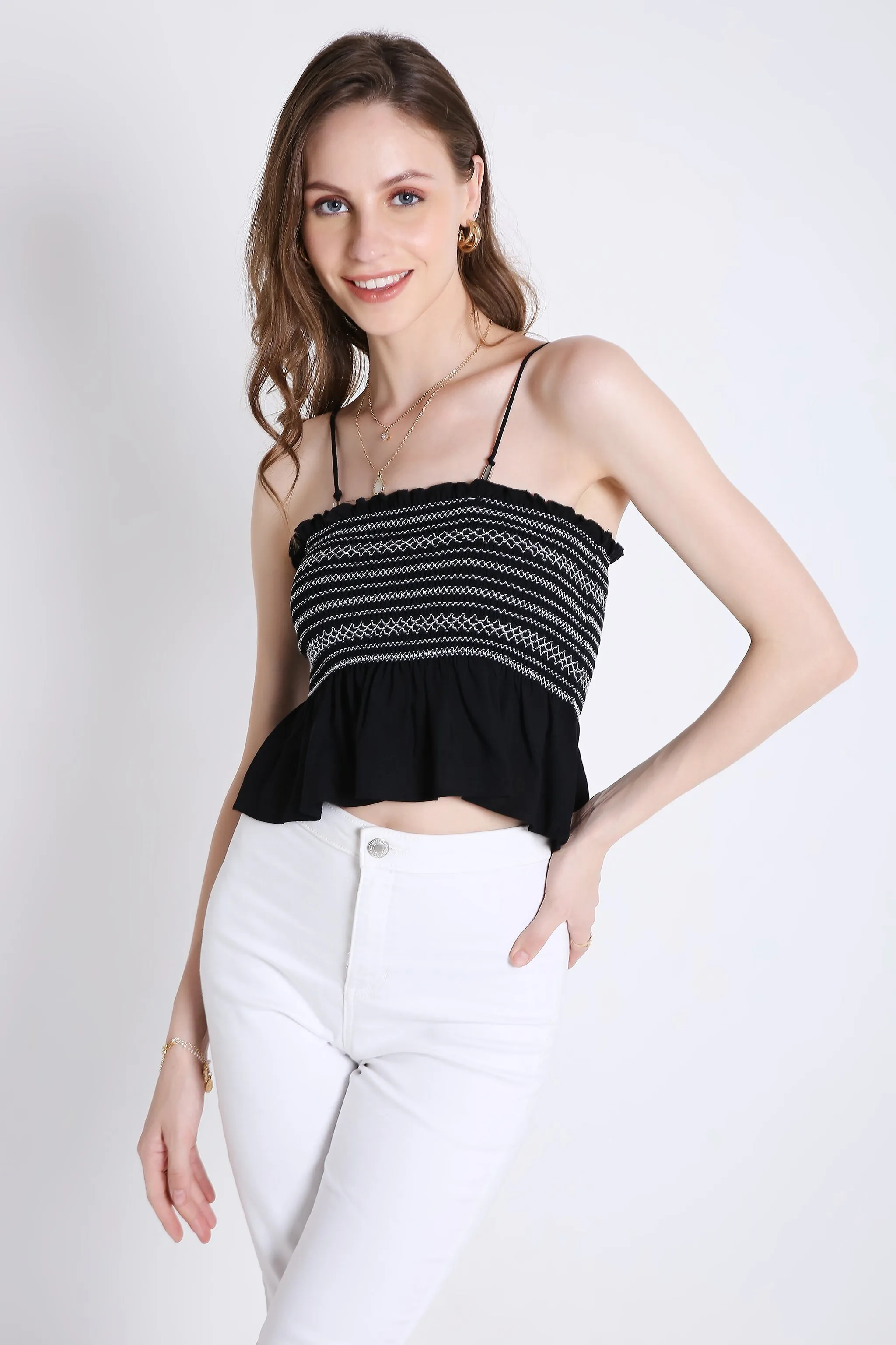 Contrast Sheered Tube Top French Theory