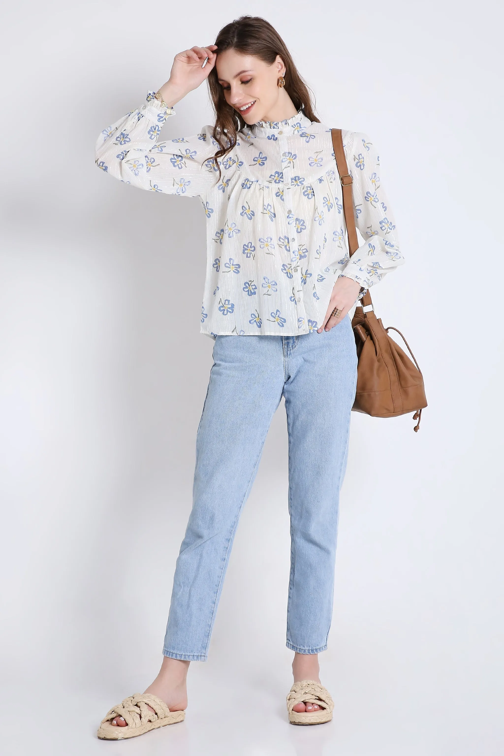 Cotton Printed Shirt with Long Sleeves French Theory