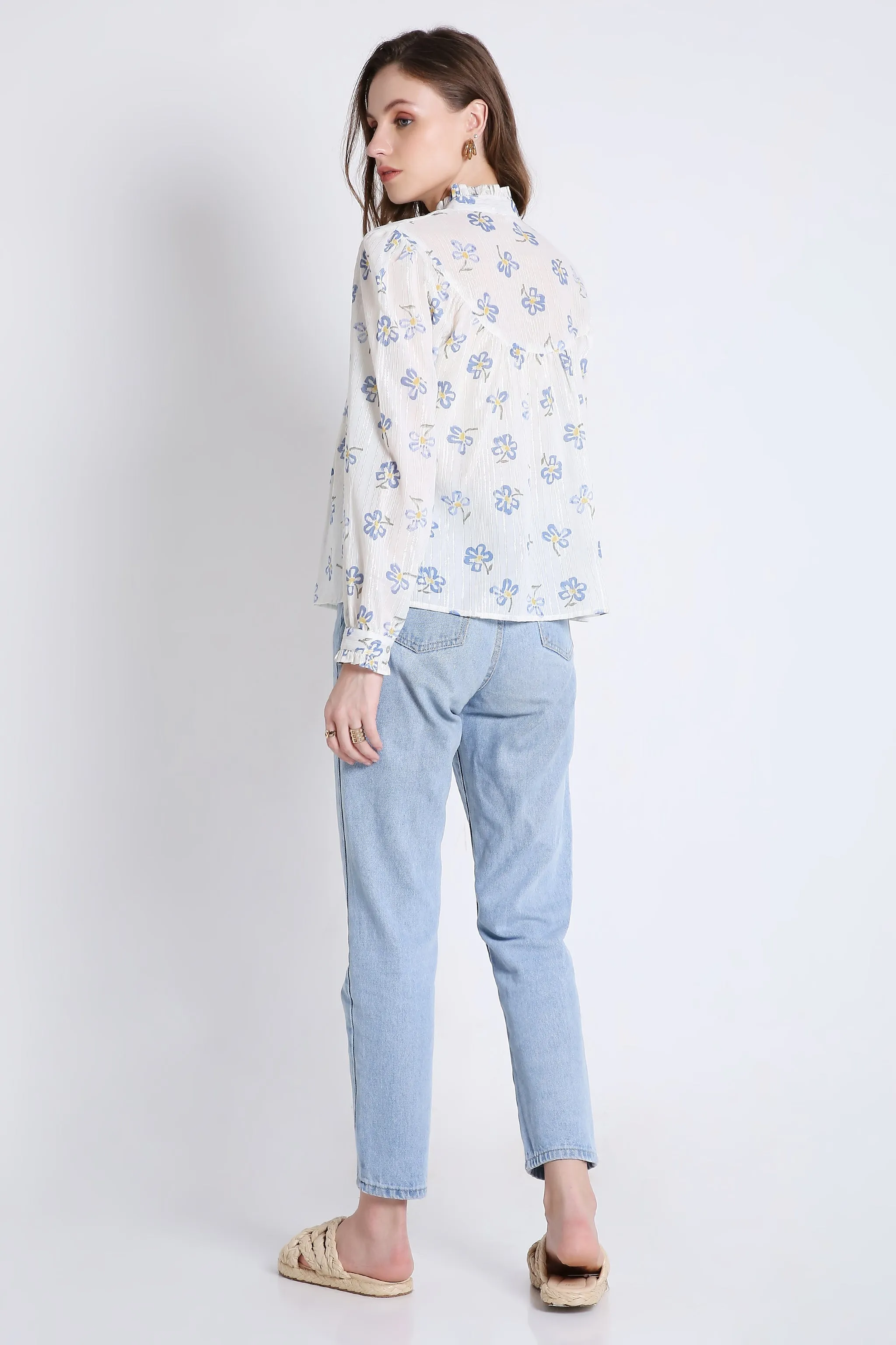 Cotton Printed Shirt with Long Sleeves French Theory