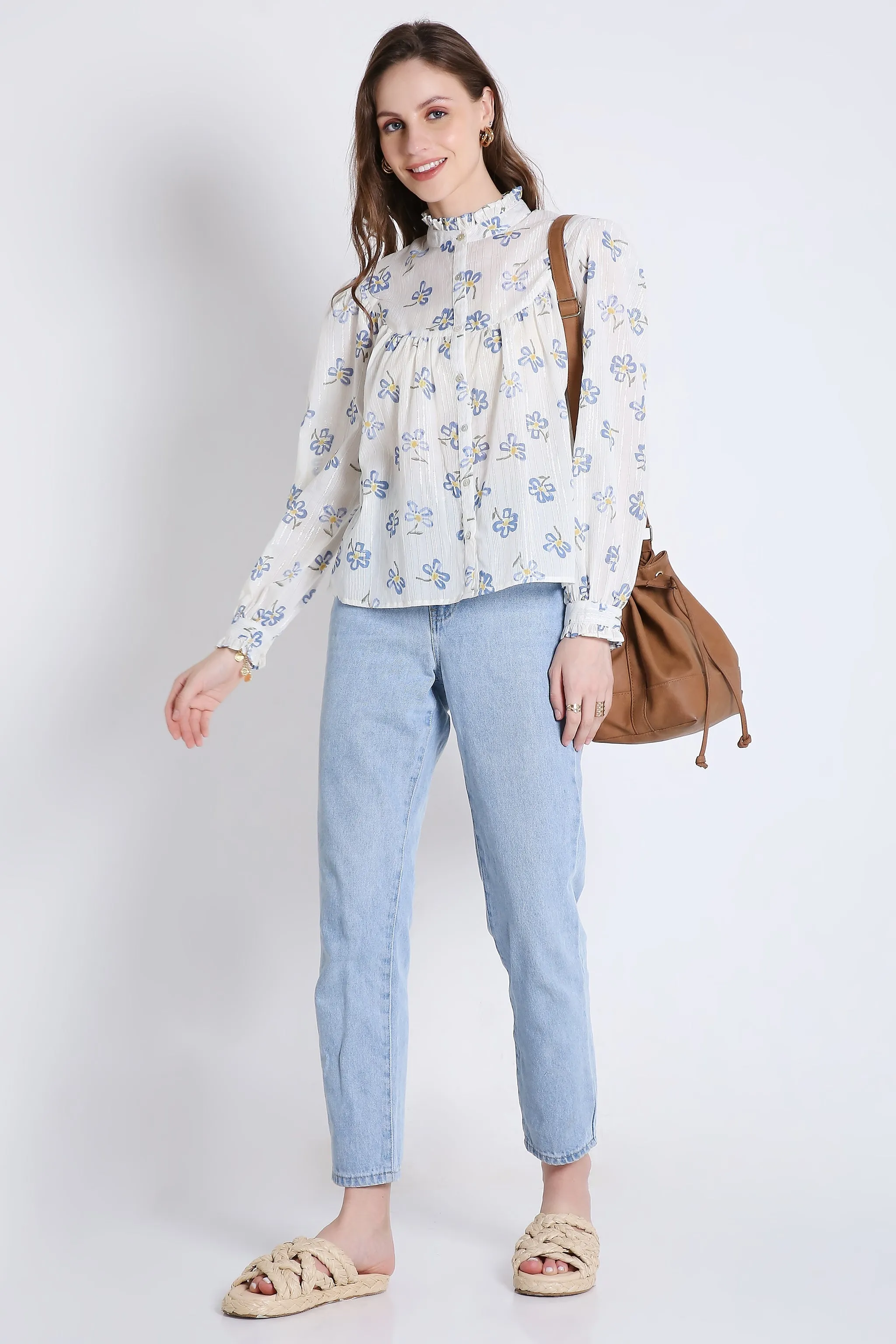 Cotton Printed Shirt with Long Sleeves French Theory