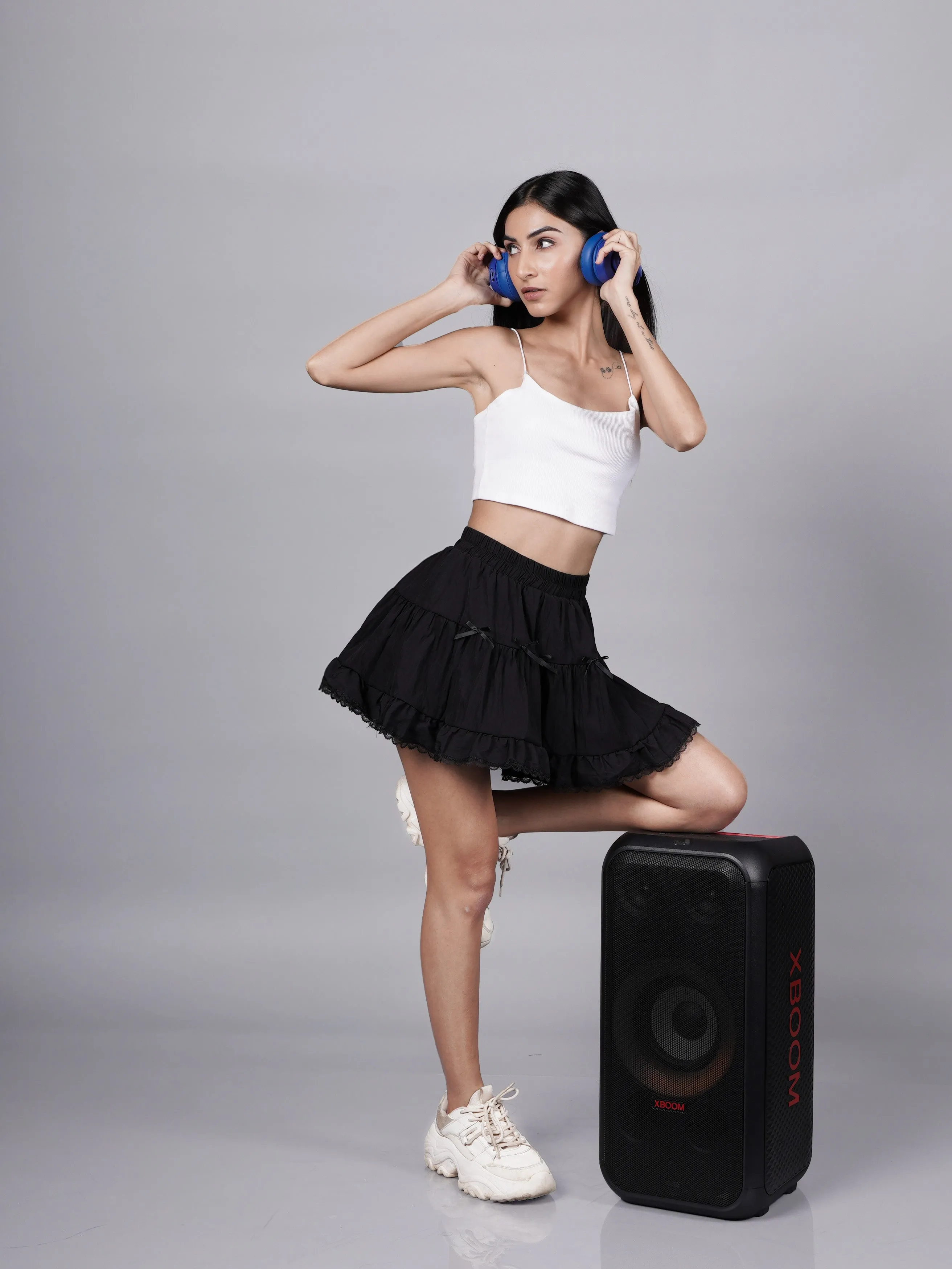 Edgy Y2K Black Mini Skirt French Theory