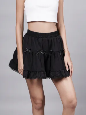 Edgy Y2K Black Mini Skirt French Theory