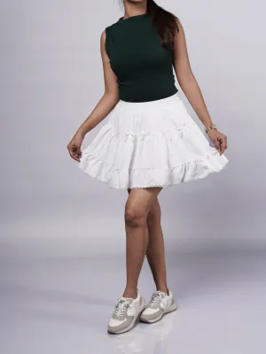 Edgy Y2K White Mini Skirt French Theory