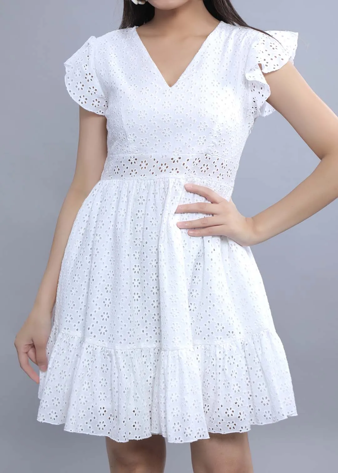 Fit & Flare Schiffli Dress French Theory