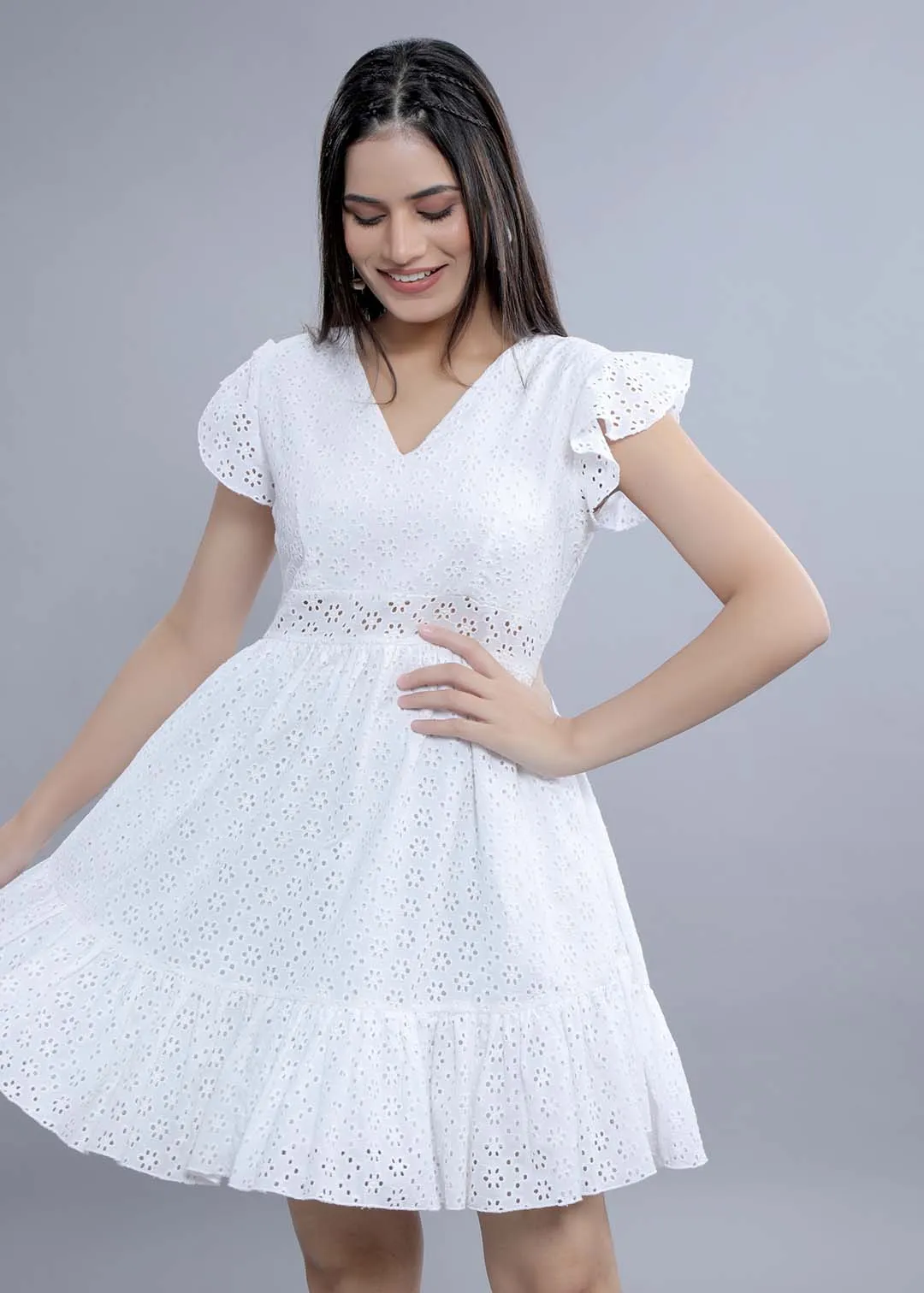 Fit & Flare Schiffli Dress French Theory