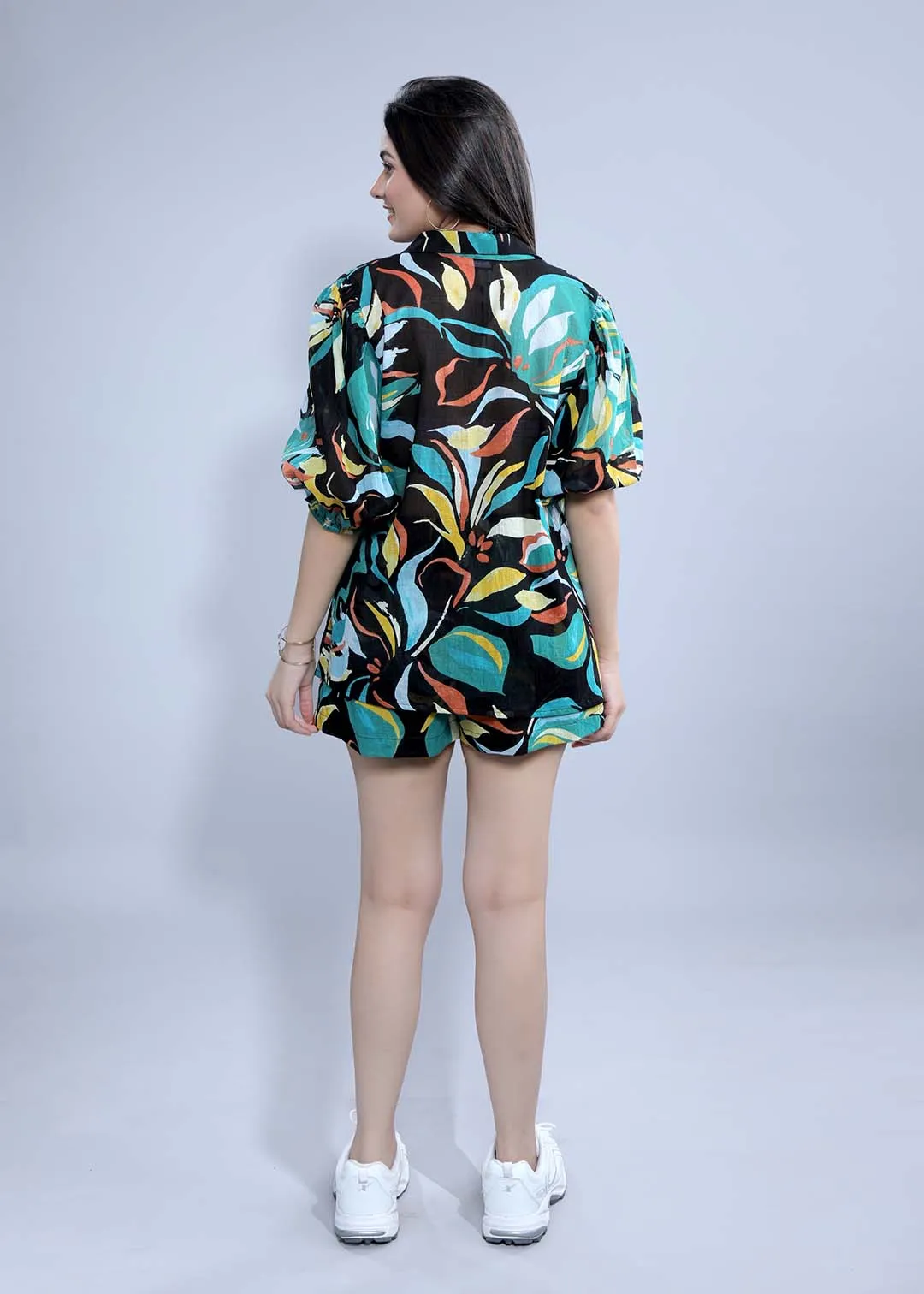 Floral Oversized Shirt With Puff Sleeve French Theory