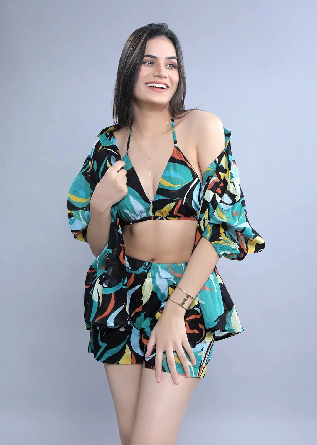 Floral Oversized Shirt With Puff Sleeve French Theory