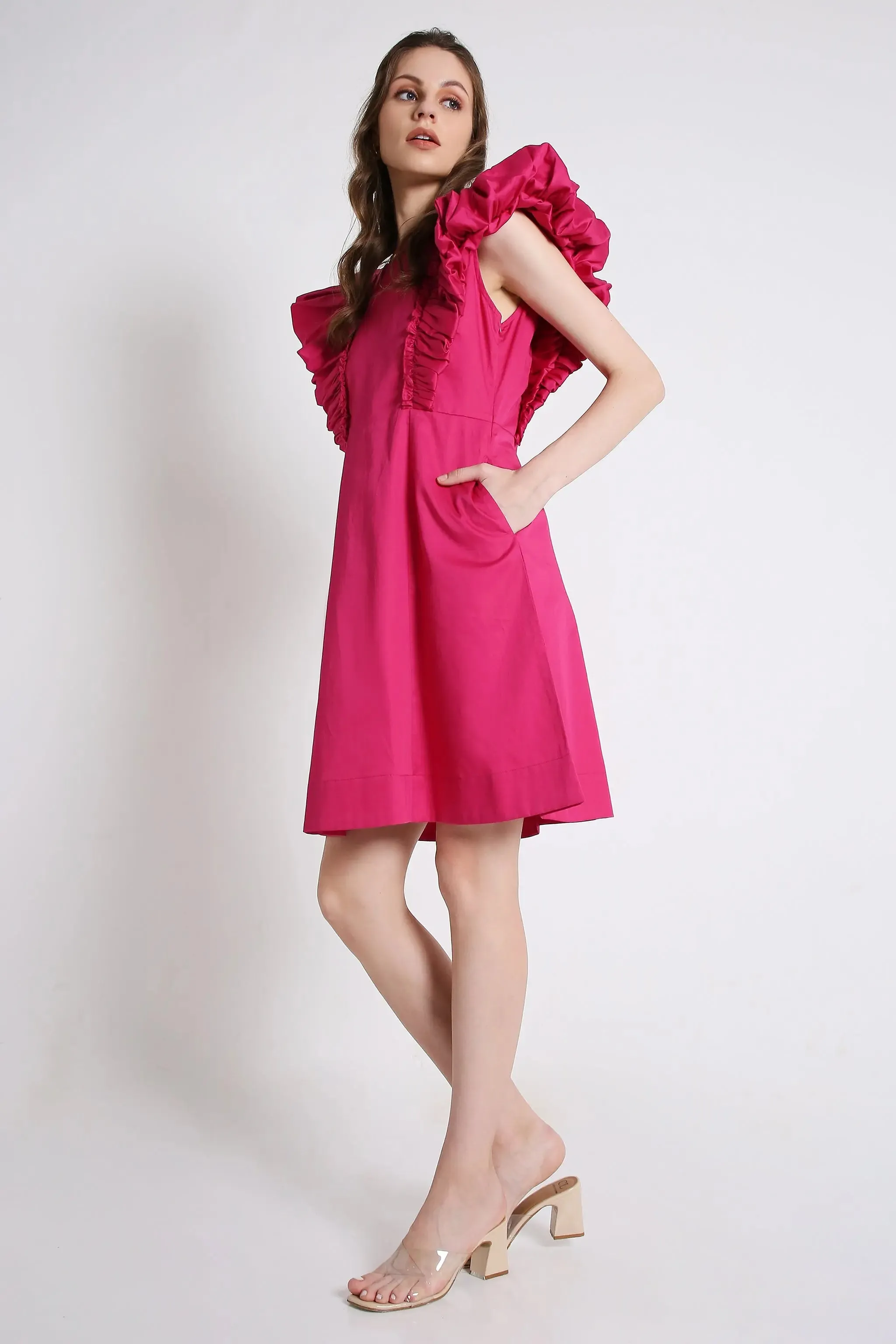 Fuchsia Short Dress French Theory