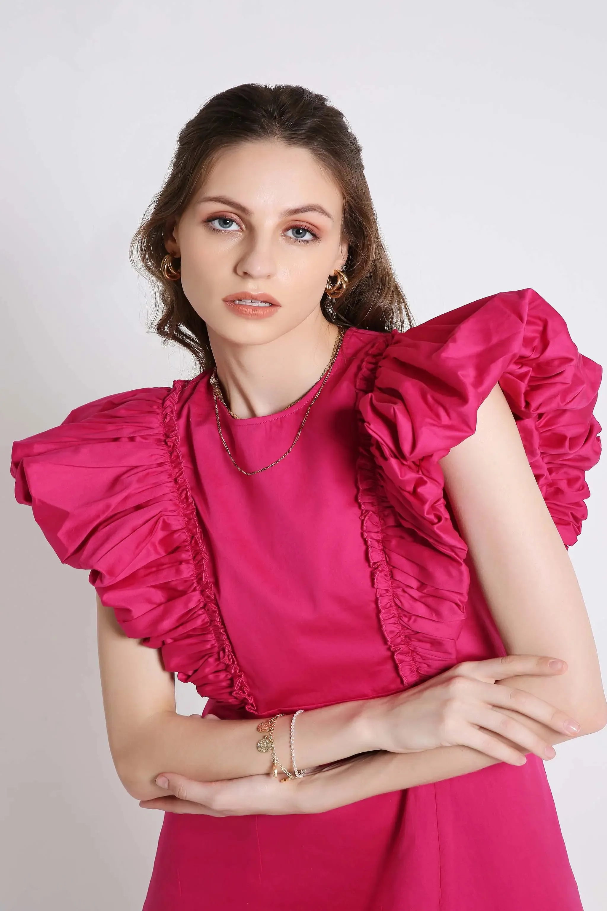 Fuchsia Short Dress French Theory