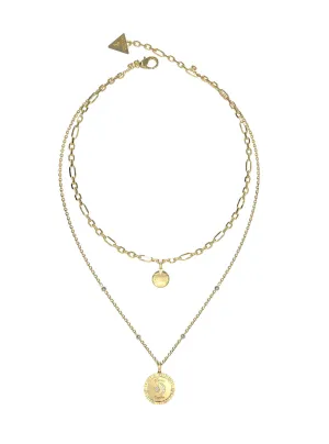 Gold All Of Us Moon Double Necklace Guess