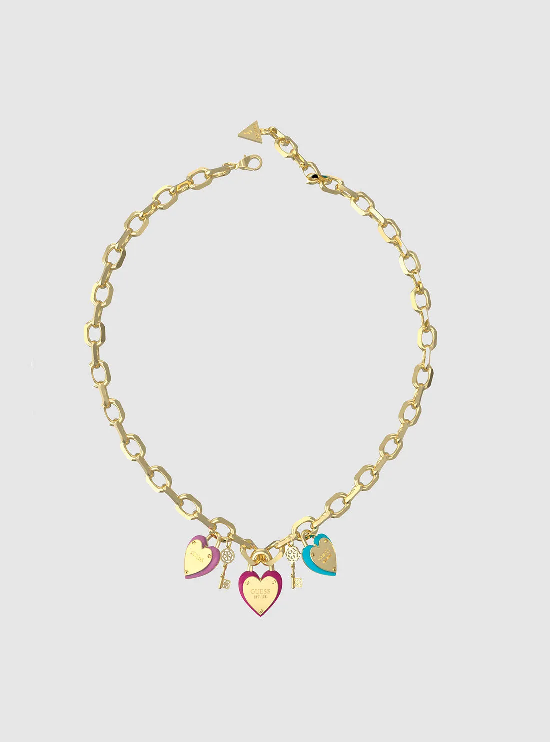 Gold All You Need is Love Charm Necklace Guess