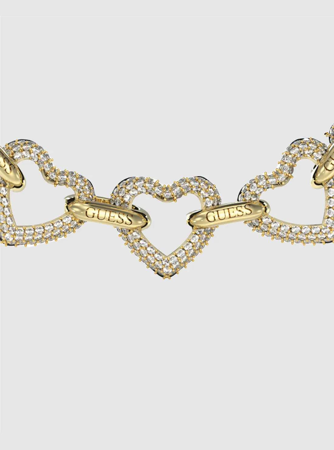 Gold Pave Heart Bracelet Guess