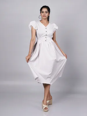 Grey Puff Sleeve Dress French Theory