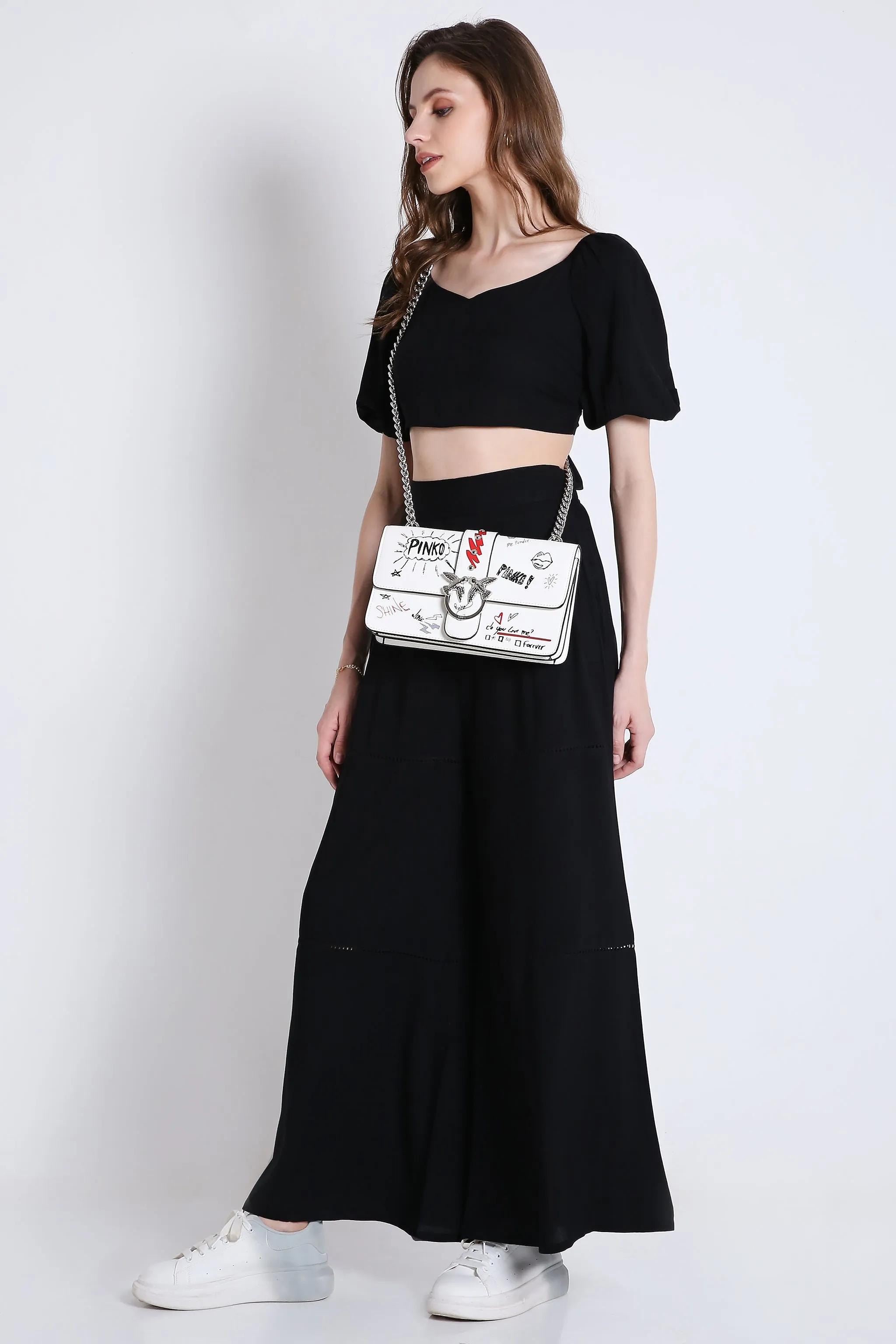Lace Detail Flared Pants French Theory
