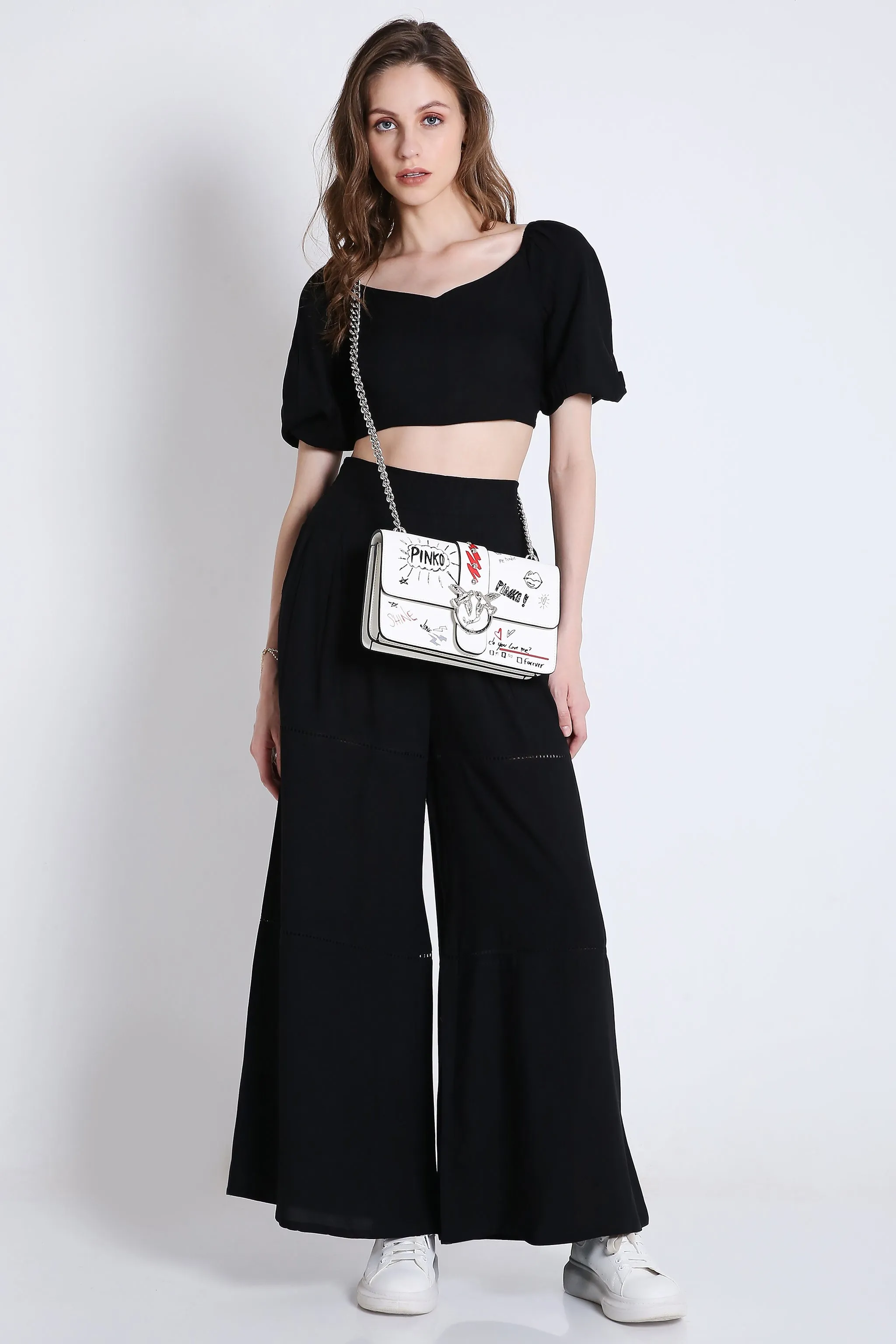 Lace Detail Flared Pants French Theory