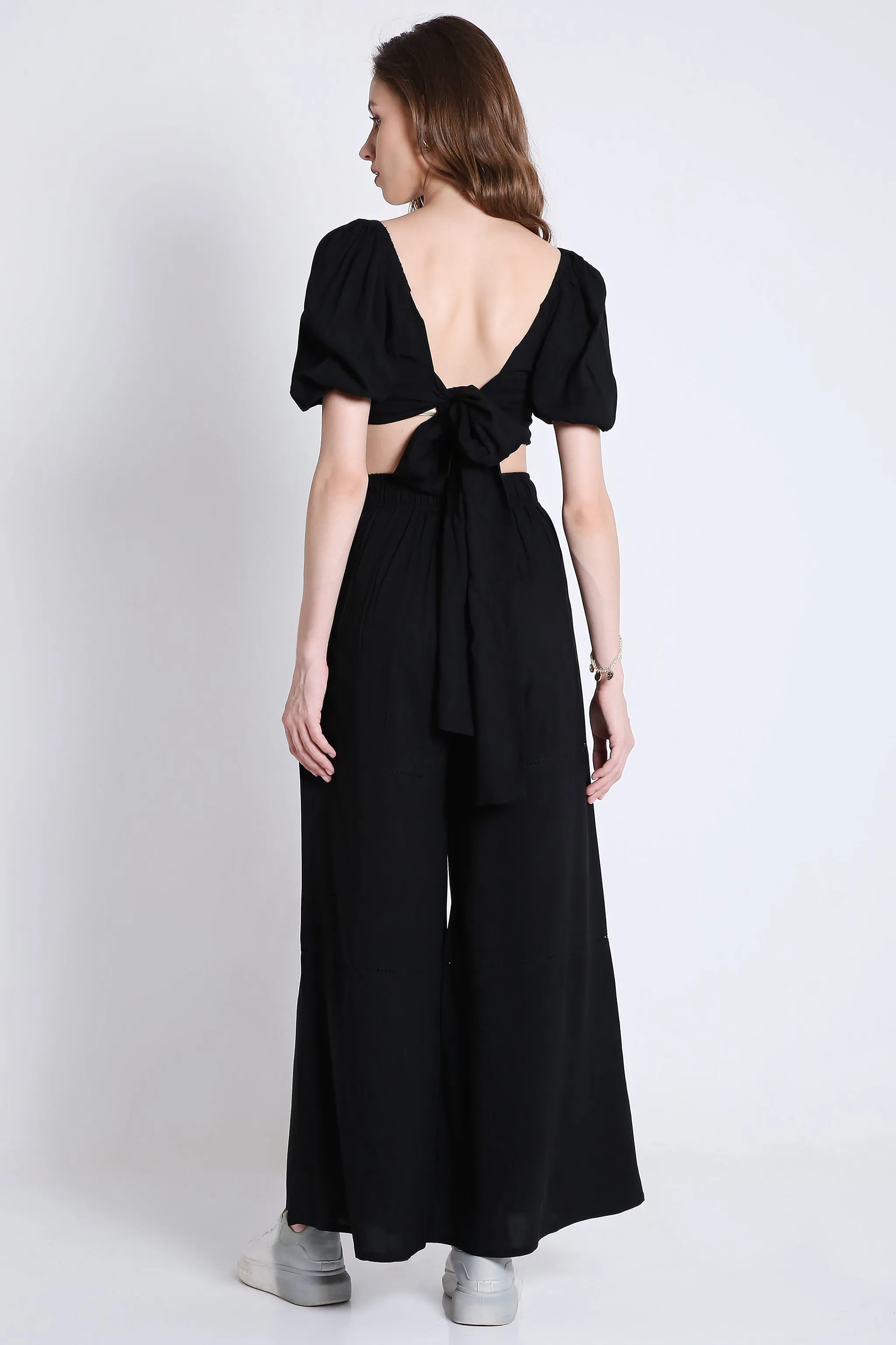 Lace Detail Flared Pants French Theory