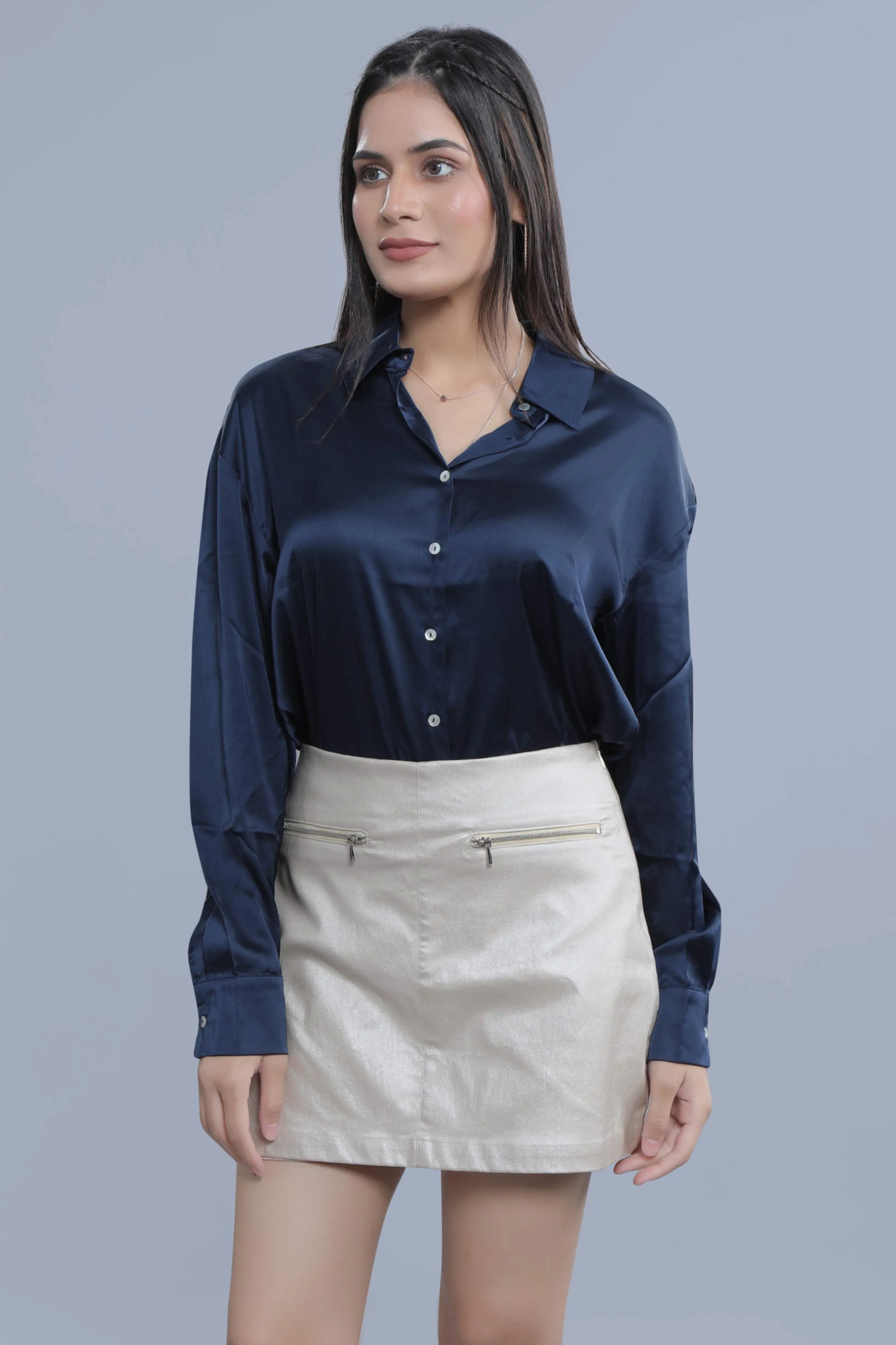 Light Golden Shimmer Short Skirt French Theory