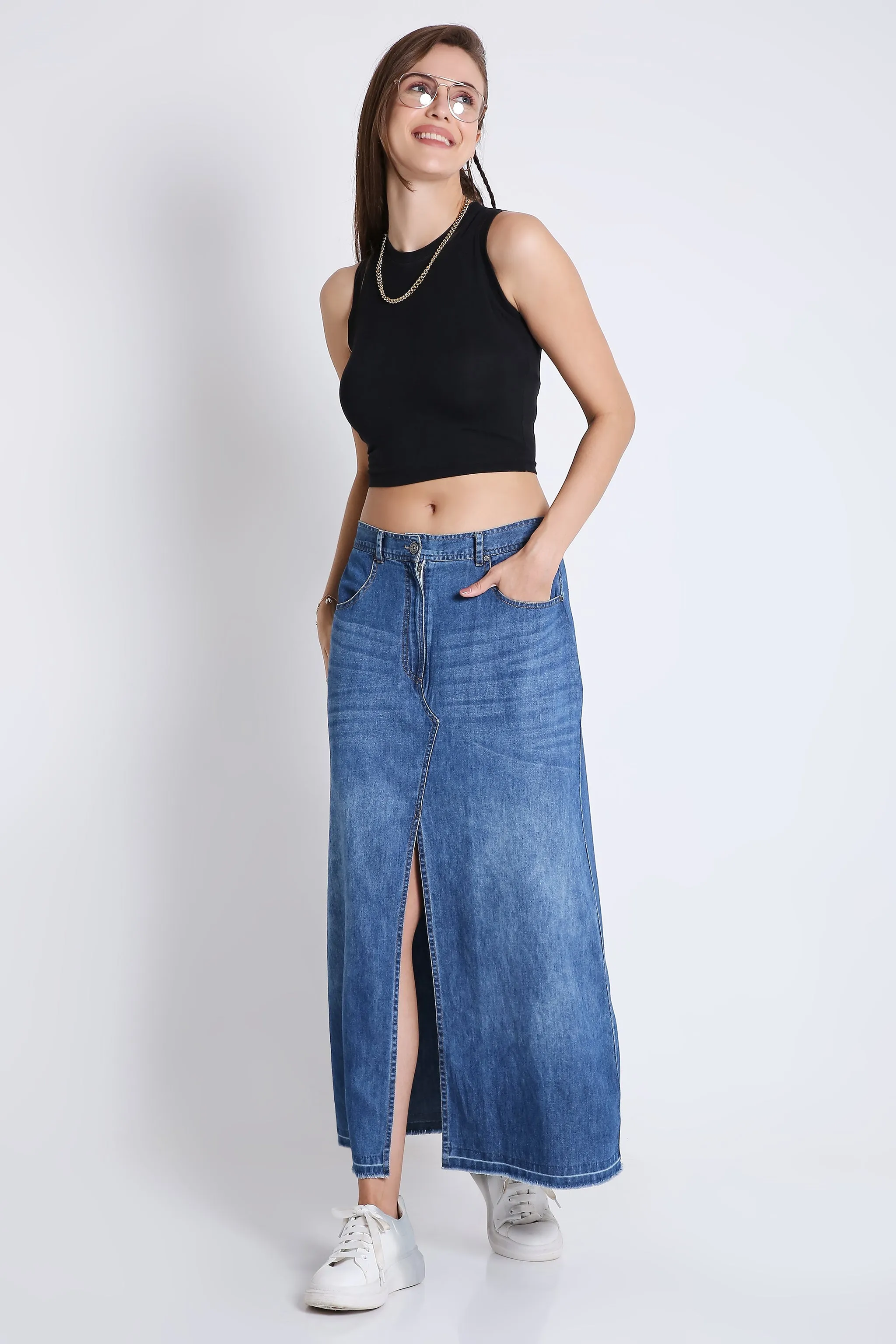 Long Denim Skirt French Theory