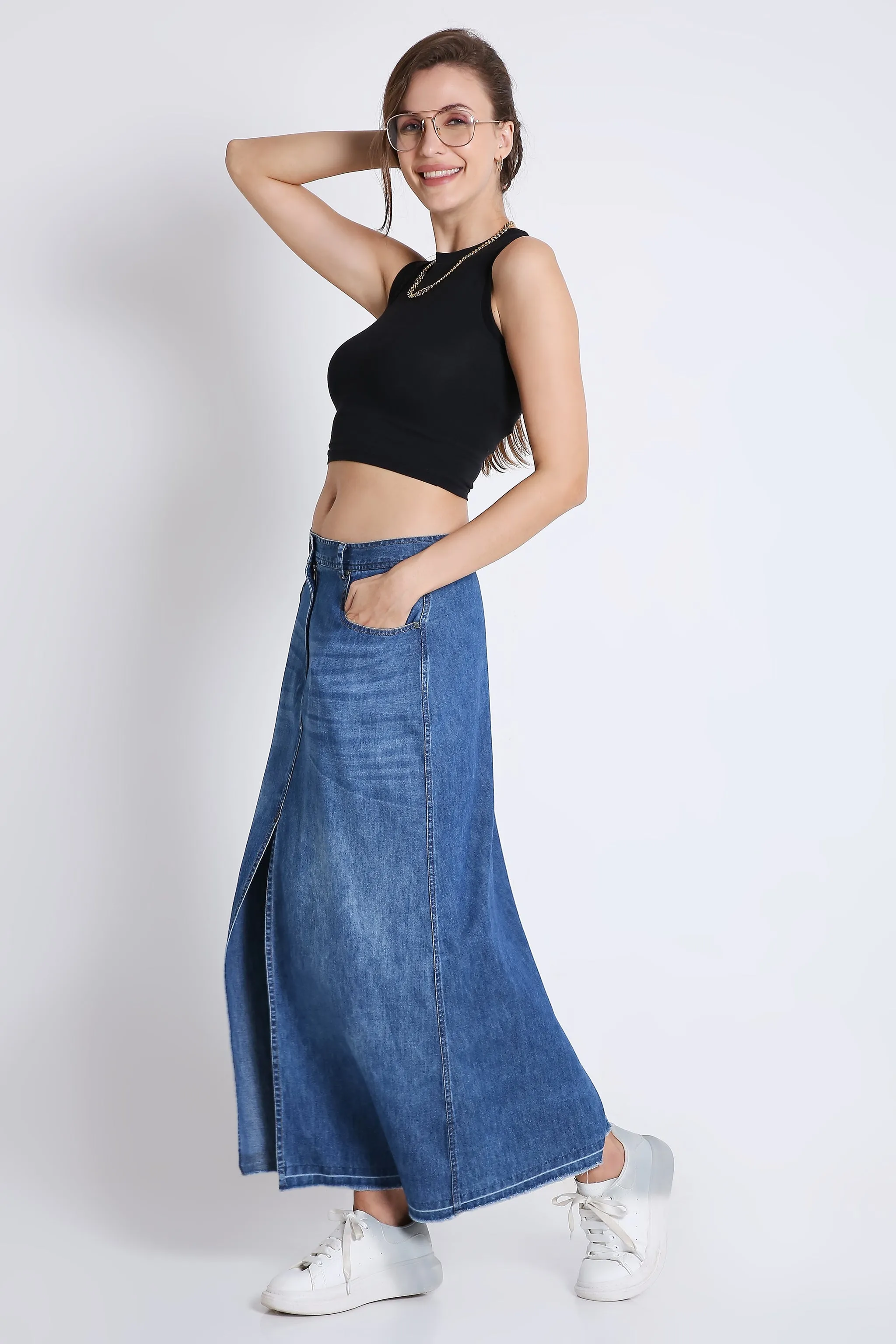 Long Denim Skirt French Theory