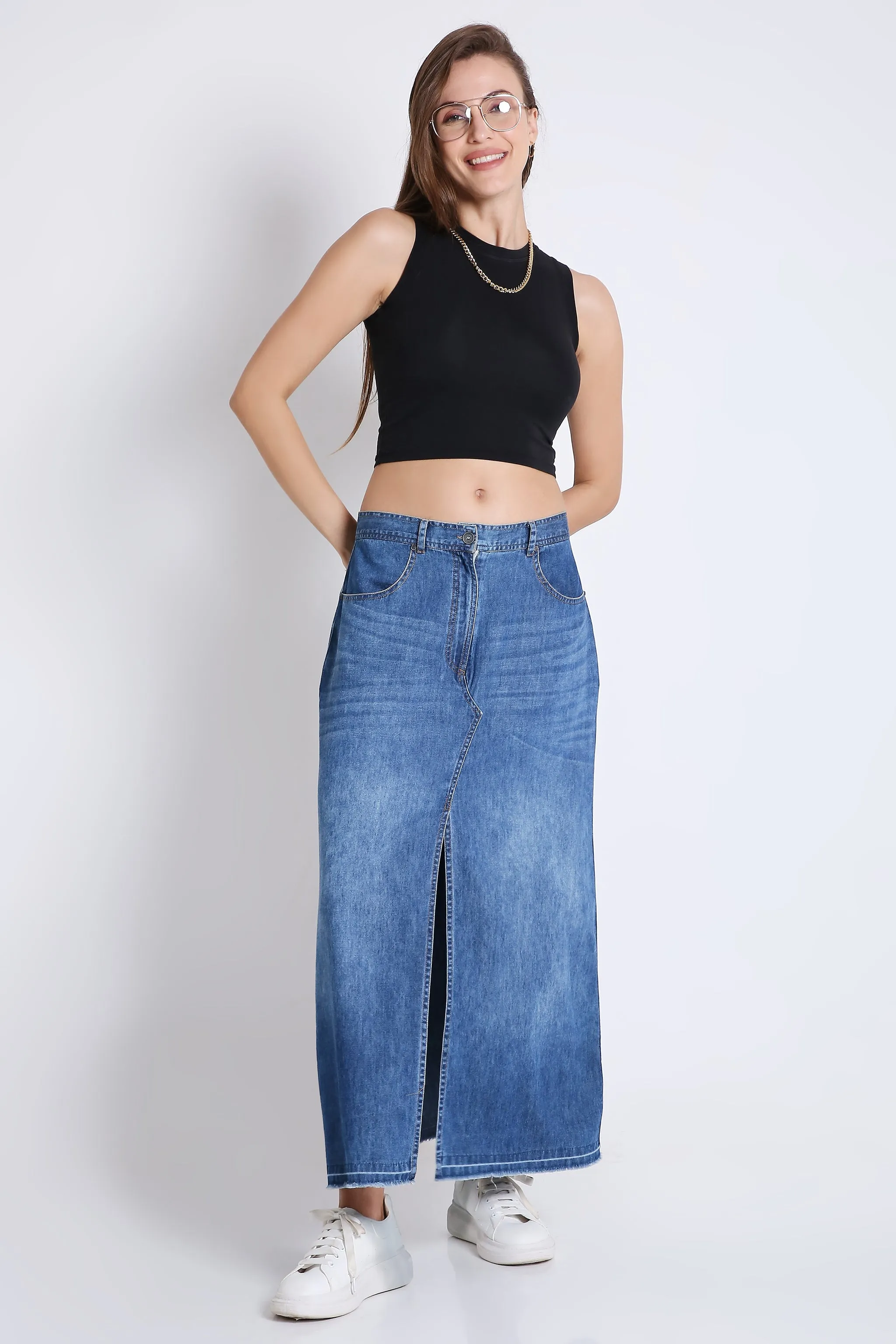 Long Denim Skirt French Theory