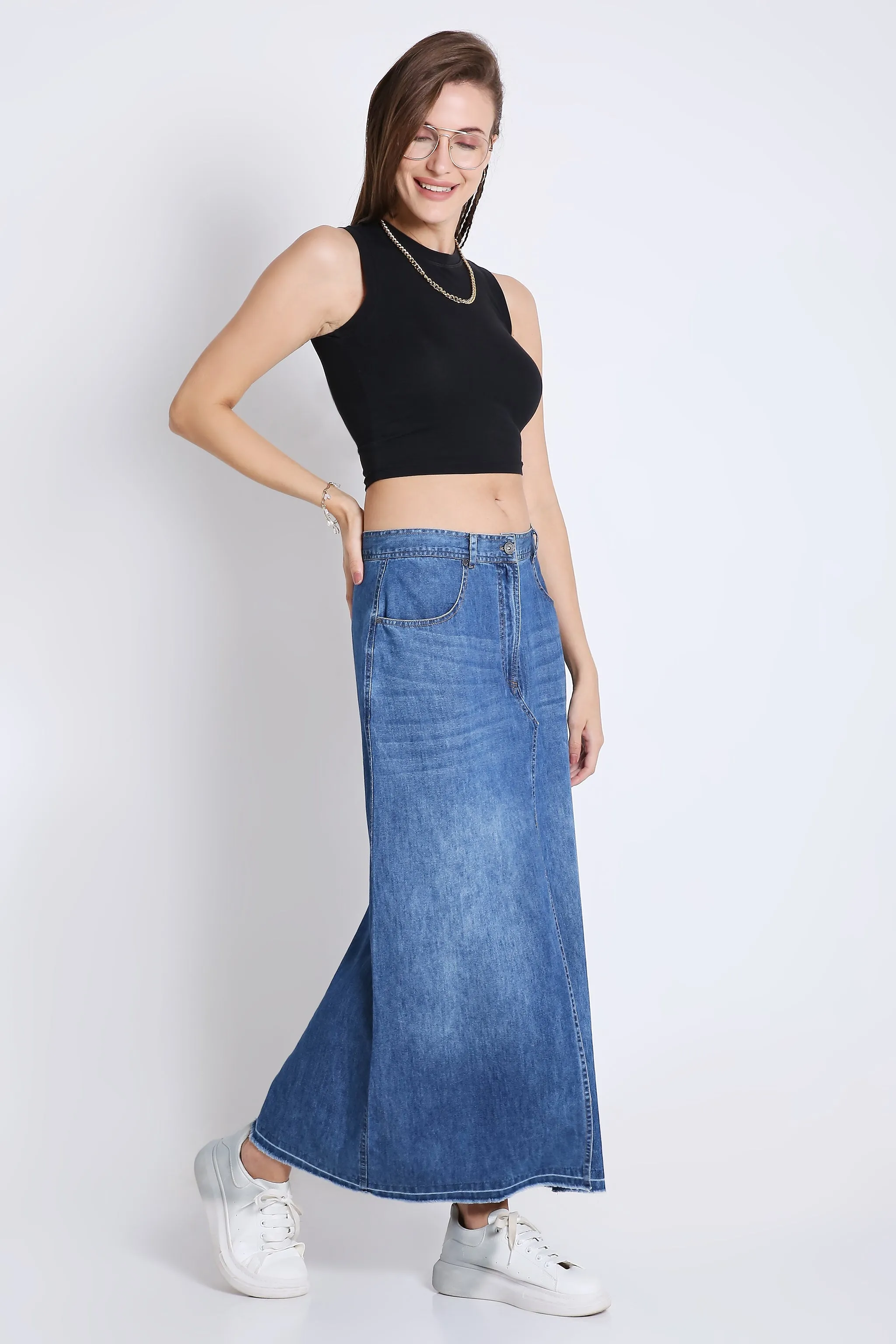 Long Denim Skirt French Theory