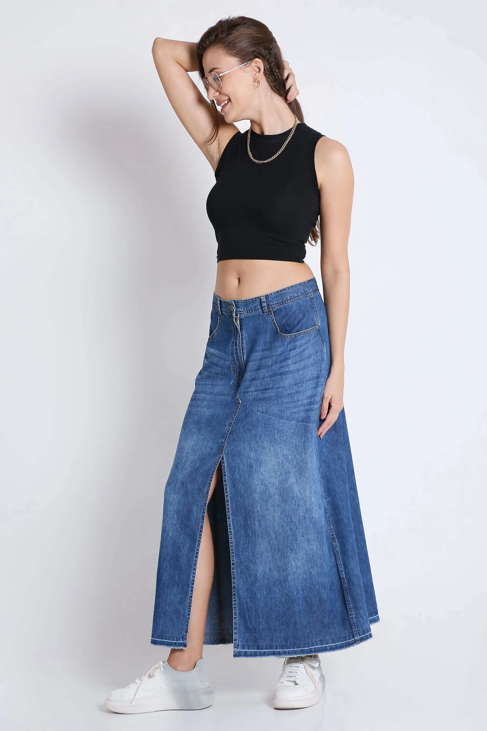Long Denim Skirt French Theory