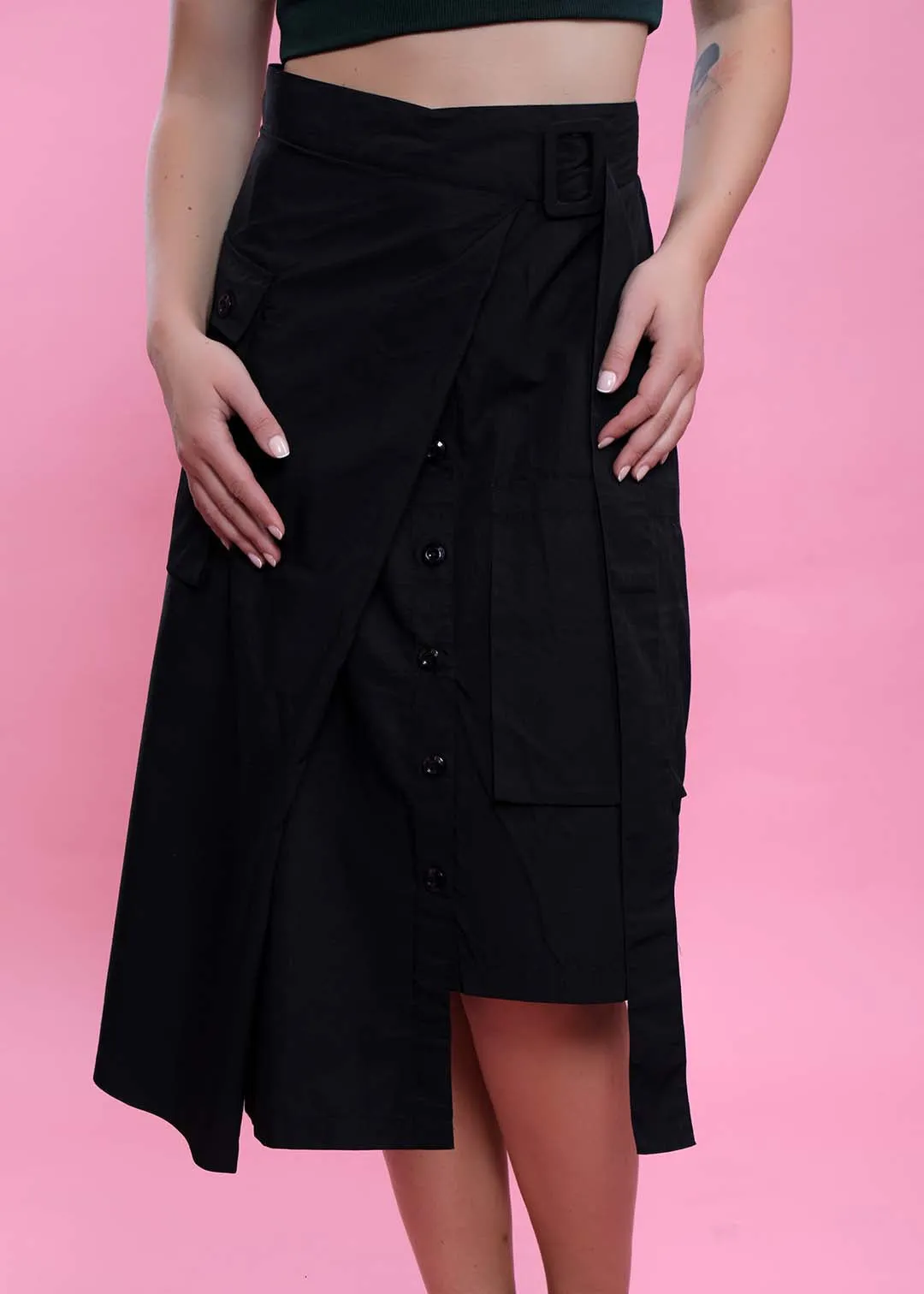 Midi Black Cargo Skirt French Theory