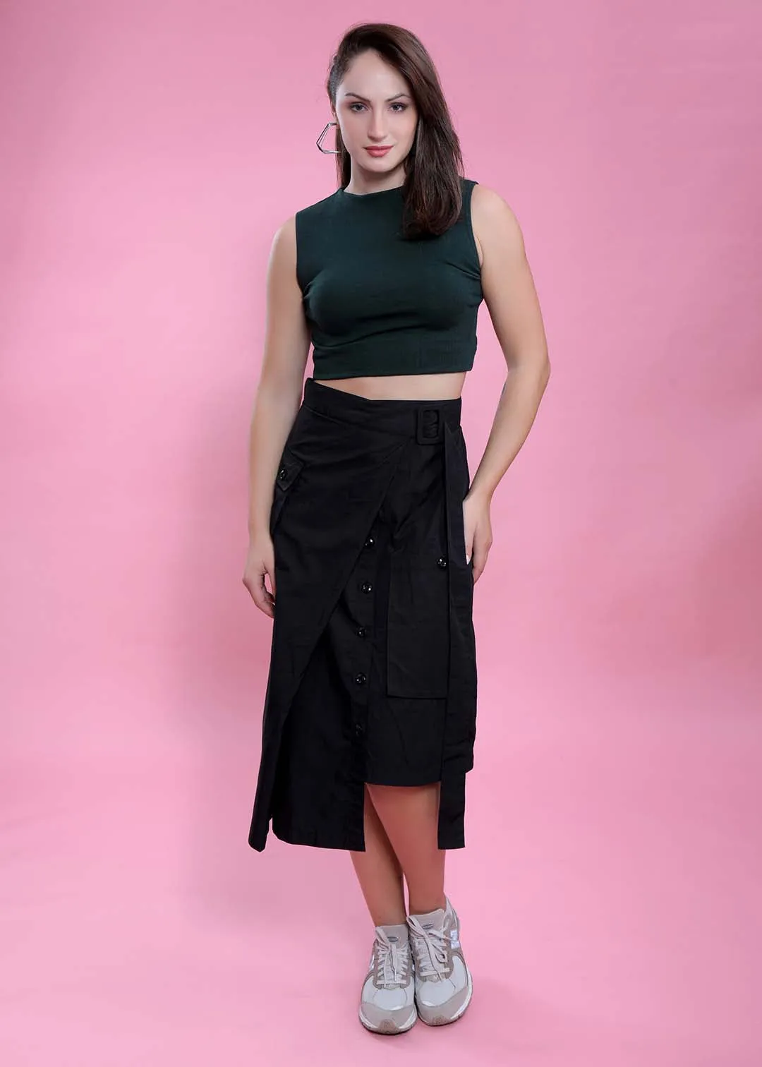 Midi Black Cargo Skirt French Theory