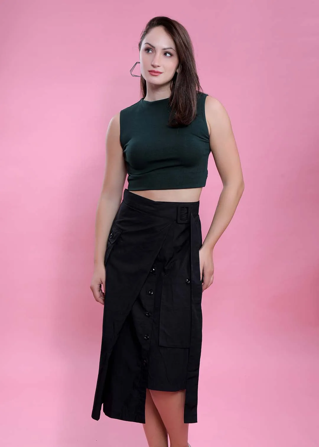 Midi Black Cargo Skirt French Theory