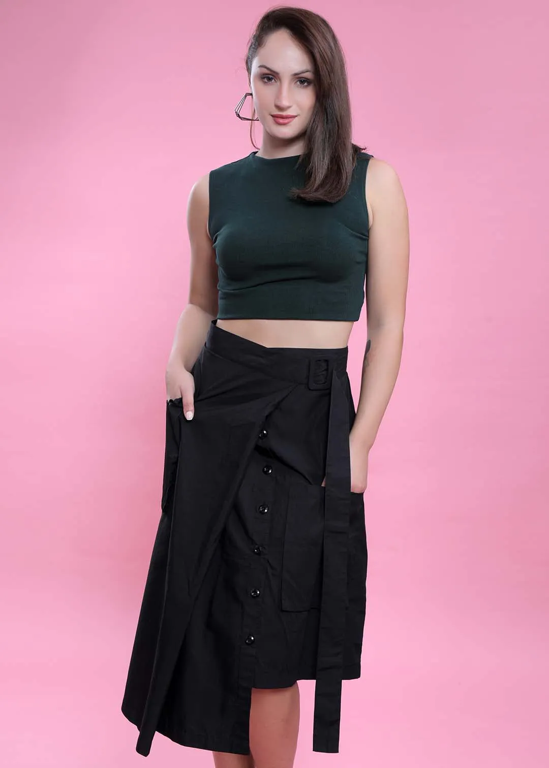 Midi Black Cargo Skirt French Theory