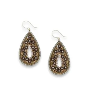 MIGUEL ASES - SWAROVSKI MIYUKI PEAR SHAPE EARRINGS