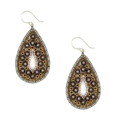 MIGUEL ASES - SWAROVSKI MIYUKI PEAR SHAPE EARRINGS
