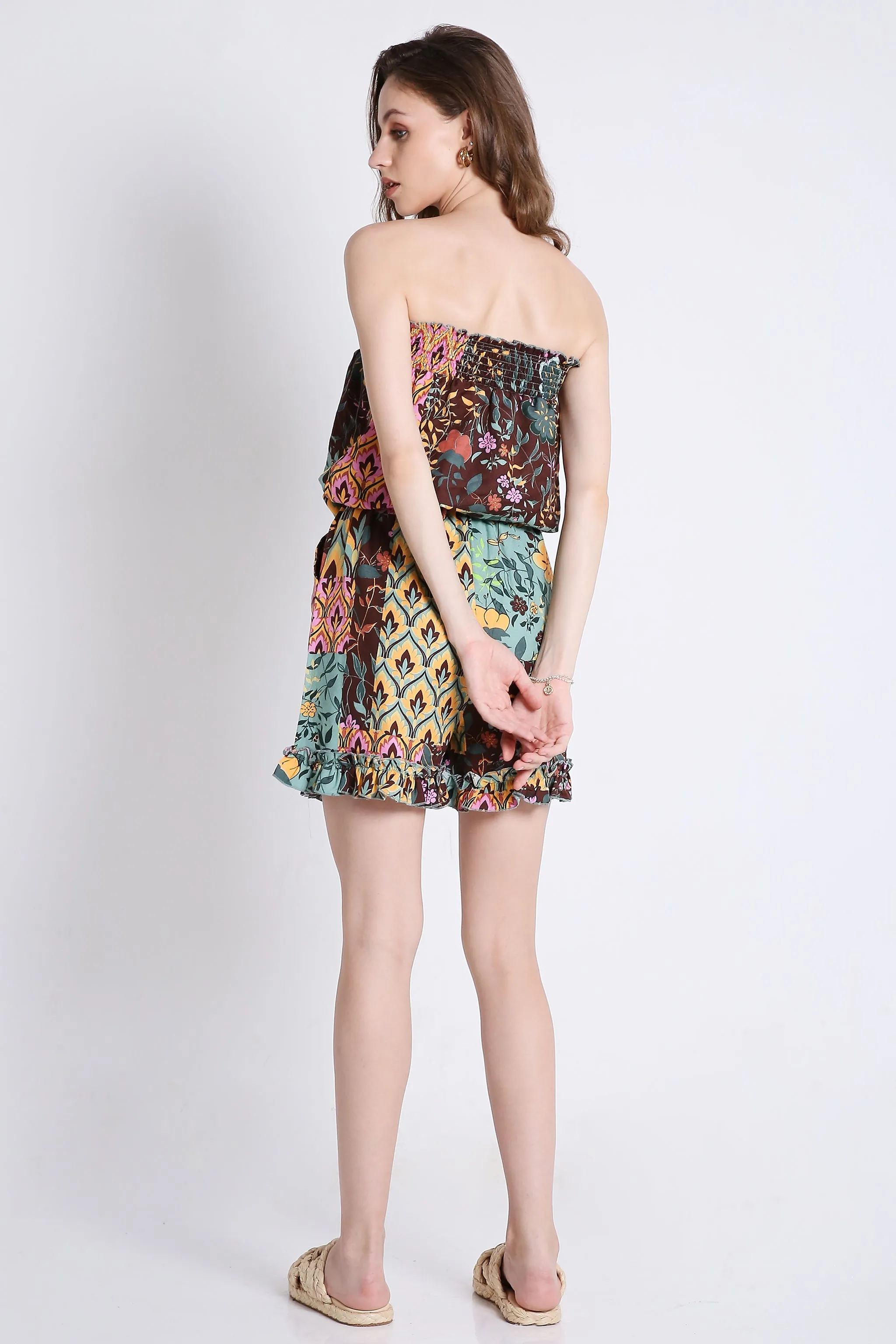 Off-Shoulder Floral Playsuit French Theory