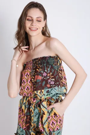 Off-Shoulder Floral Playsuit French Theory