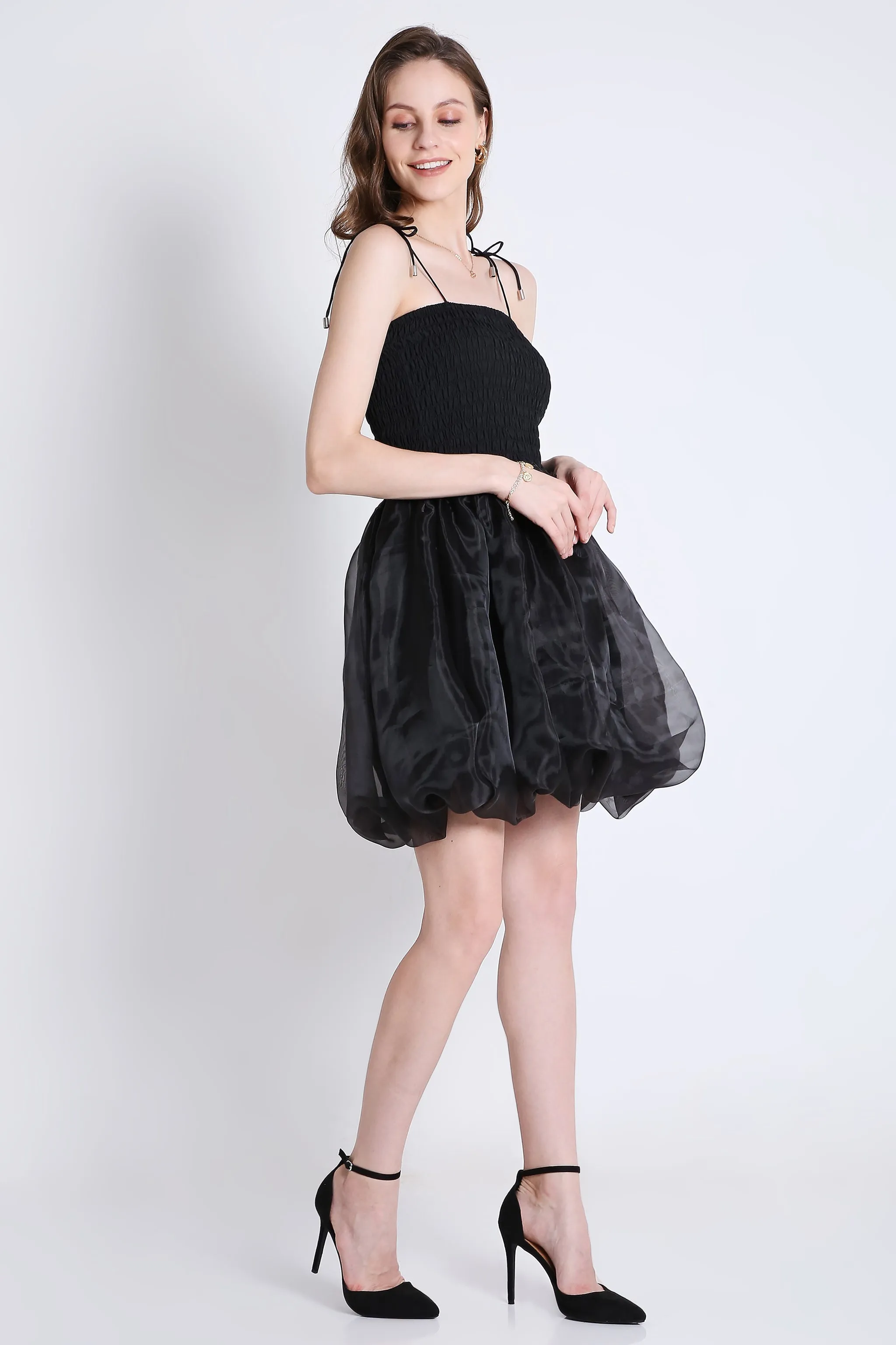 Organza Black Balloon Dress French Theory