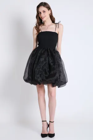 Organza Black Balloon Dress French Theory