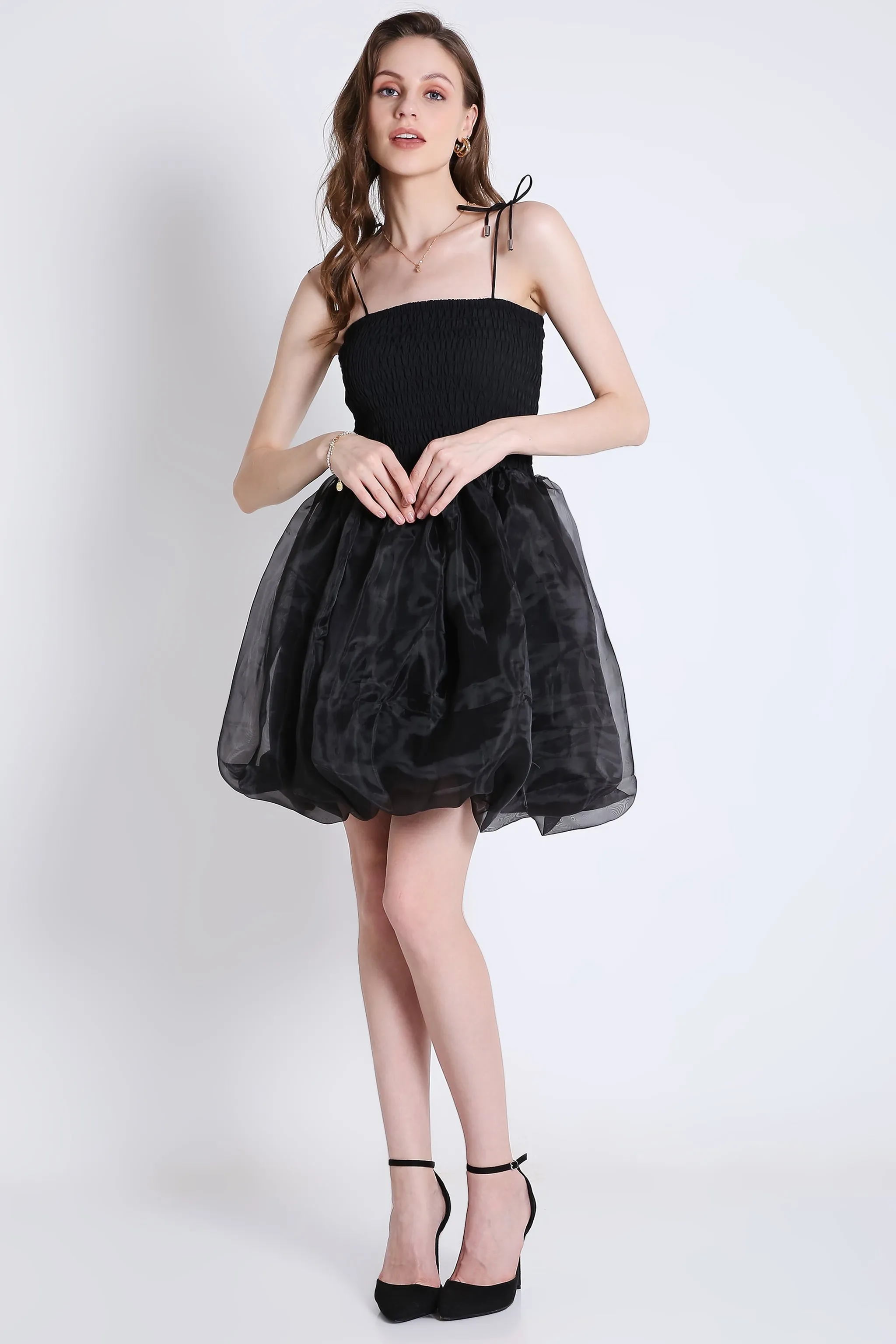 Organza Black Balloon Dress French Theory