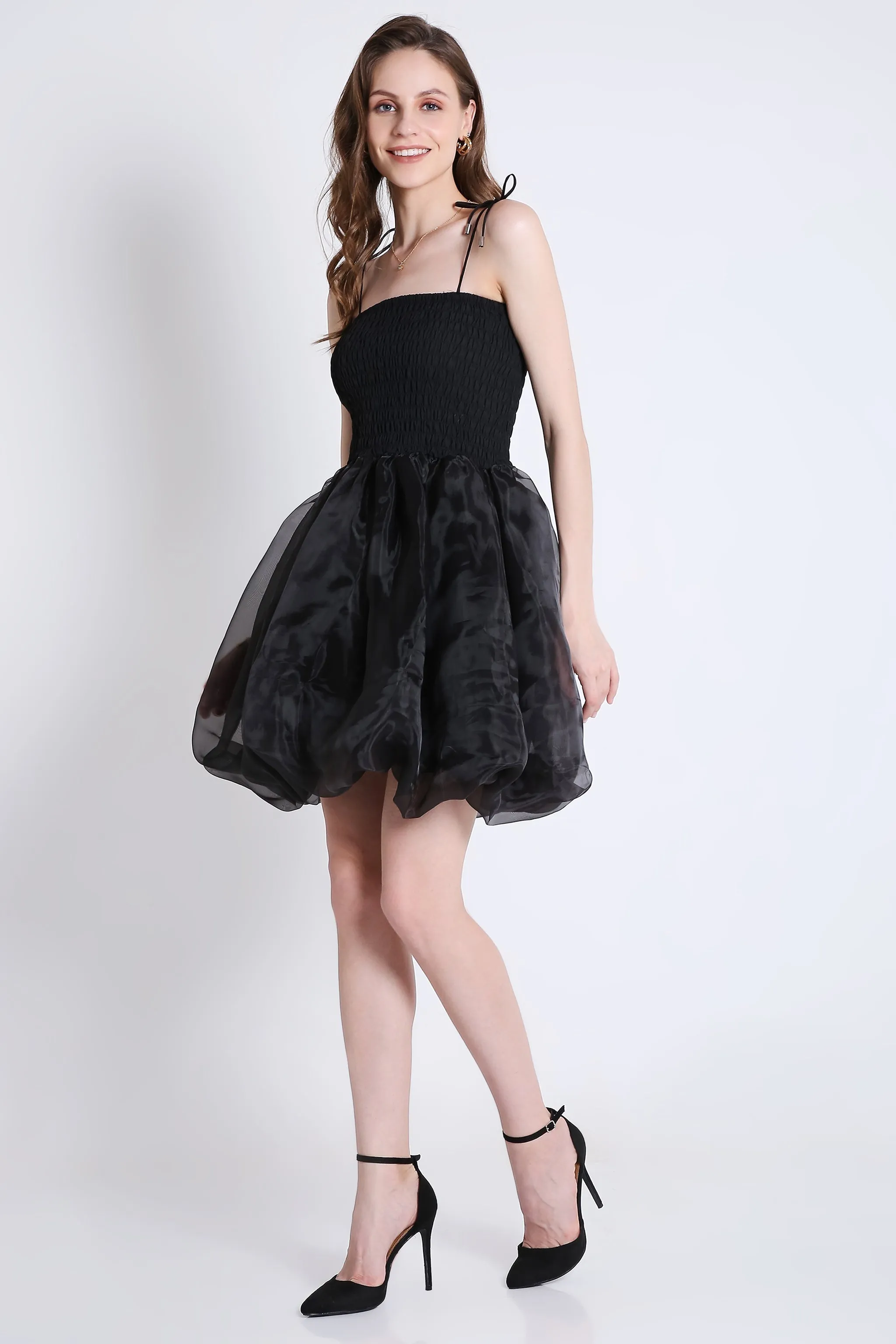 Organza Black Balloon Dress French Theory