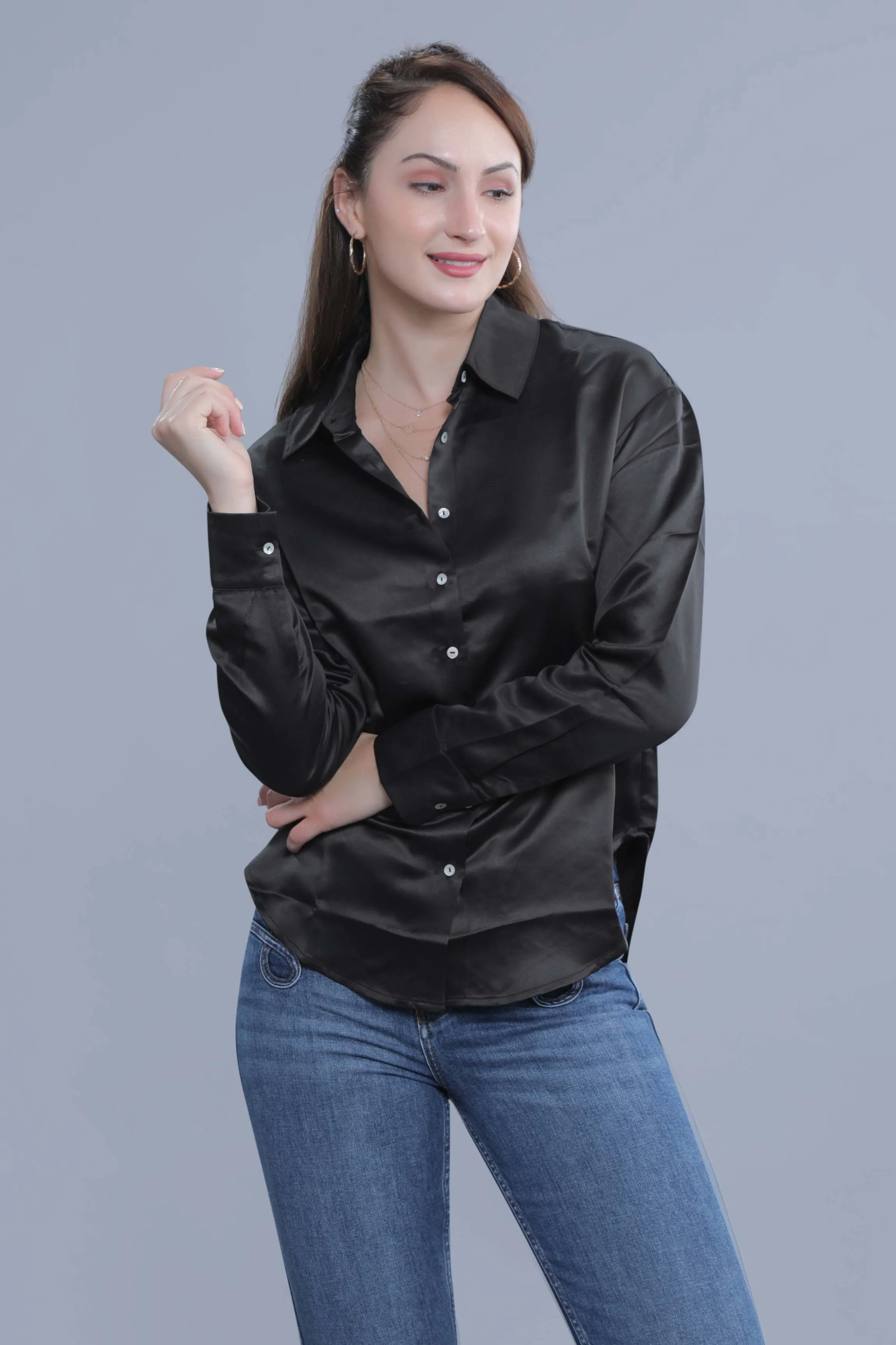 Oversized Red Satin Shirt French Theory