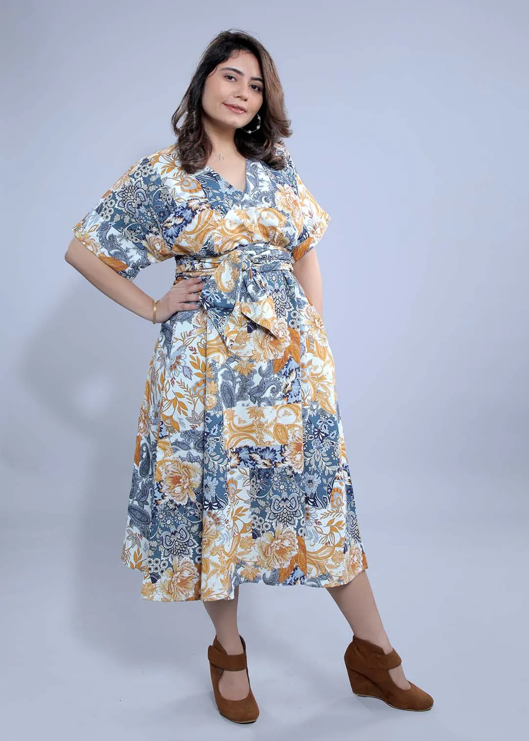 Printed A-Line Dress French Theory