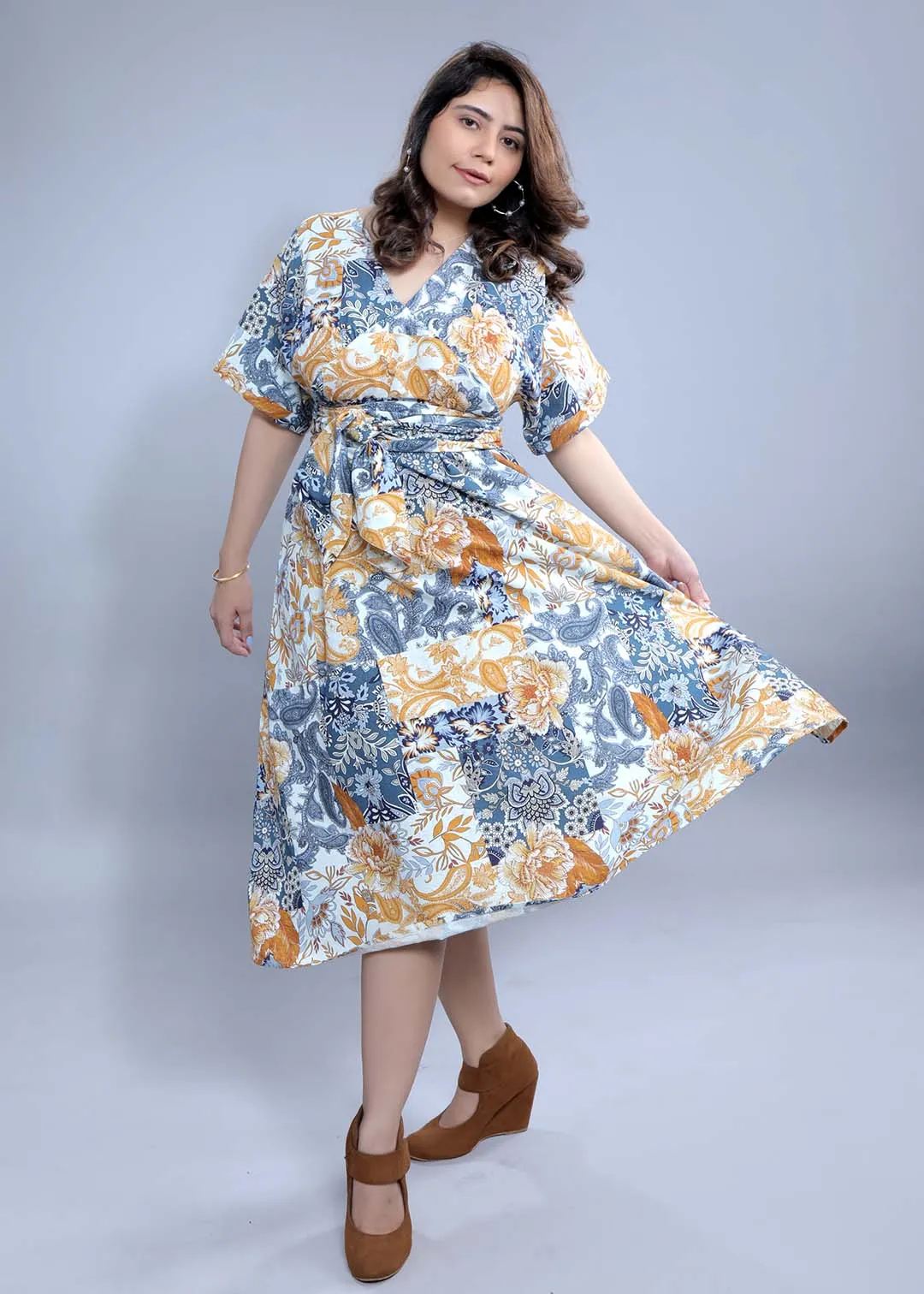 Printed A-Line Dress French Theory