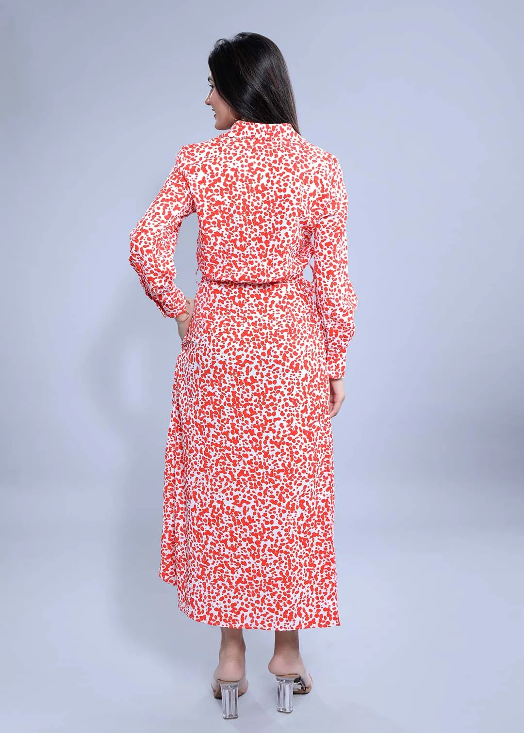Printed A-Line Long Sleeve Dress French Theory