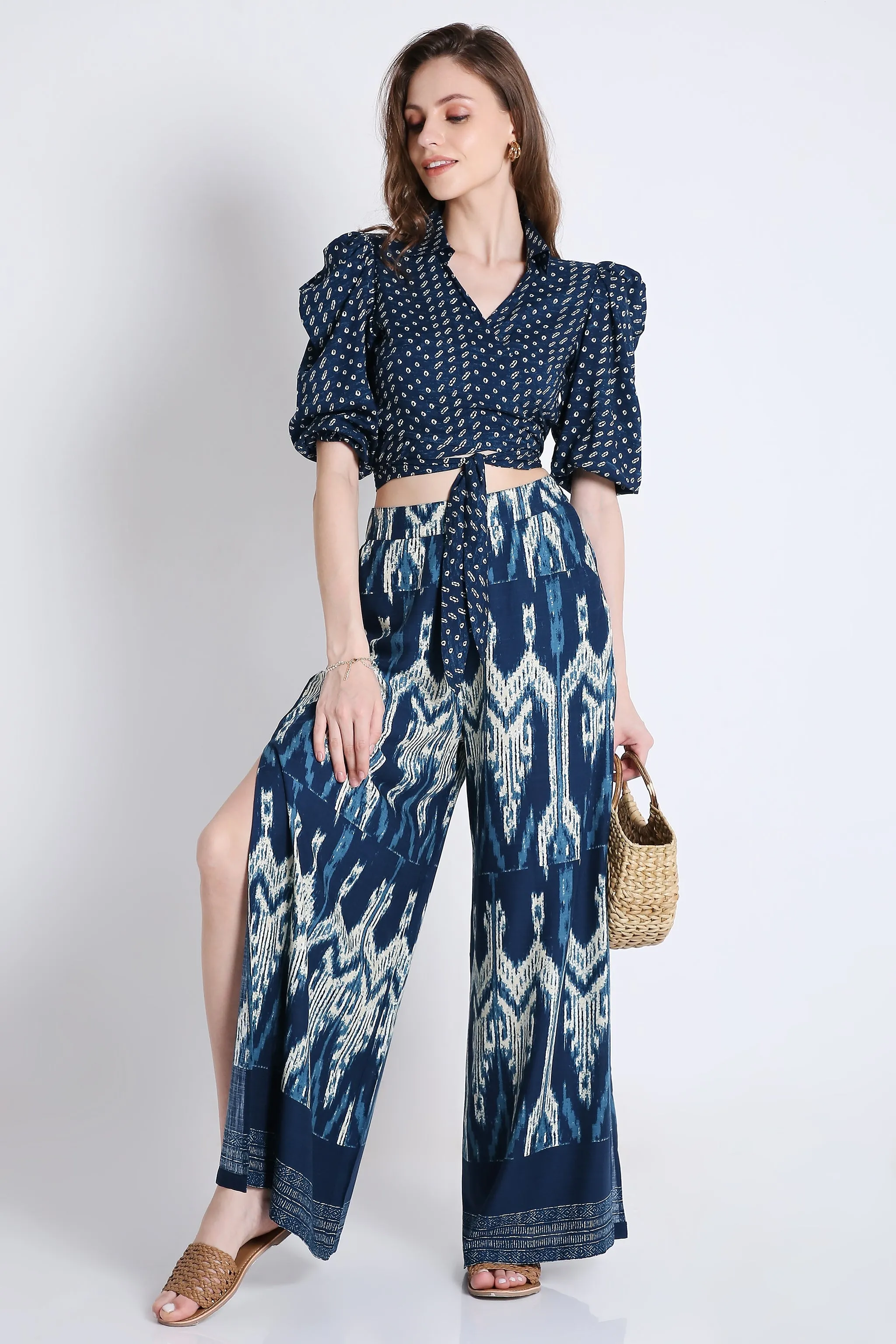 Printed Long Flared Slit Pant French Theory