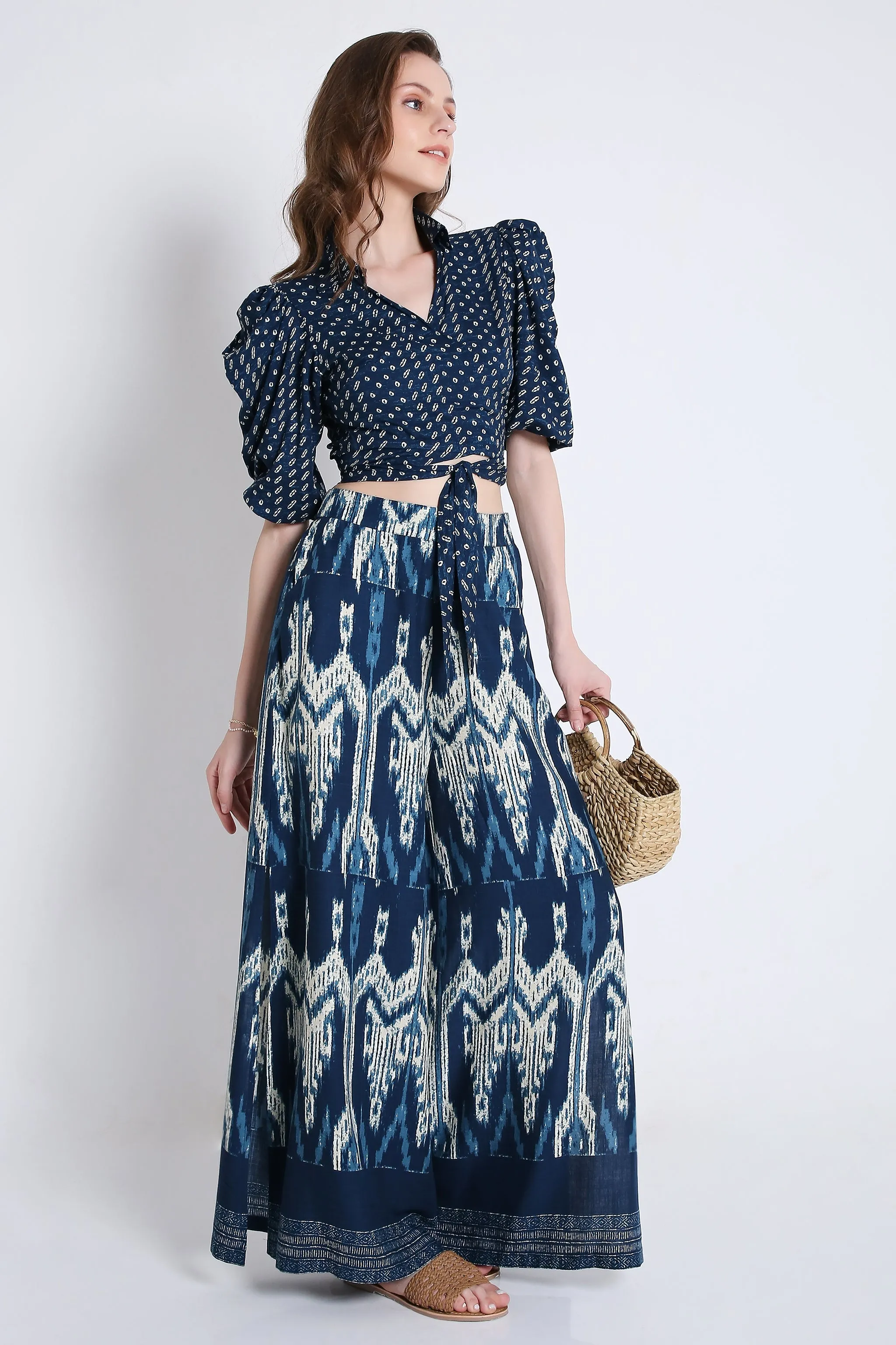 Printed Long Flared Slit Pant French Theory