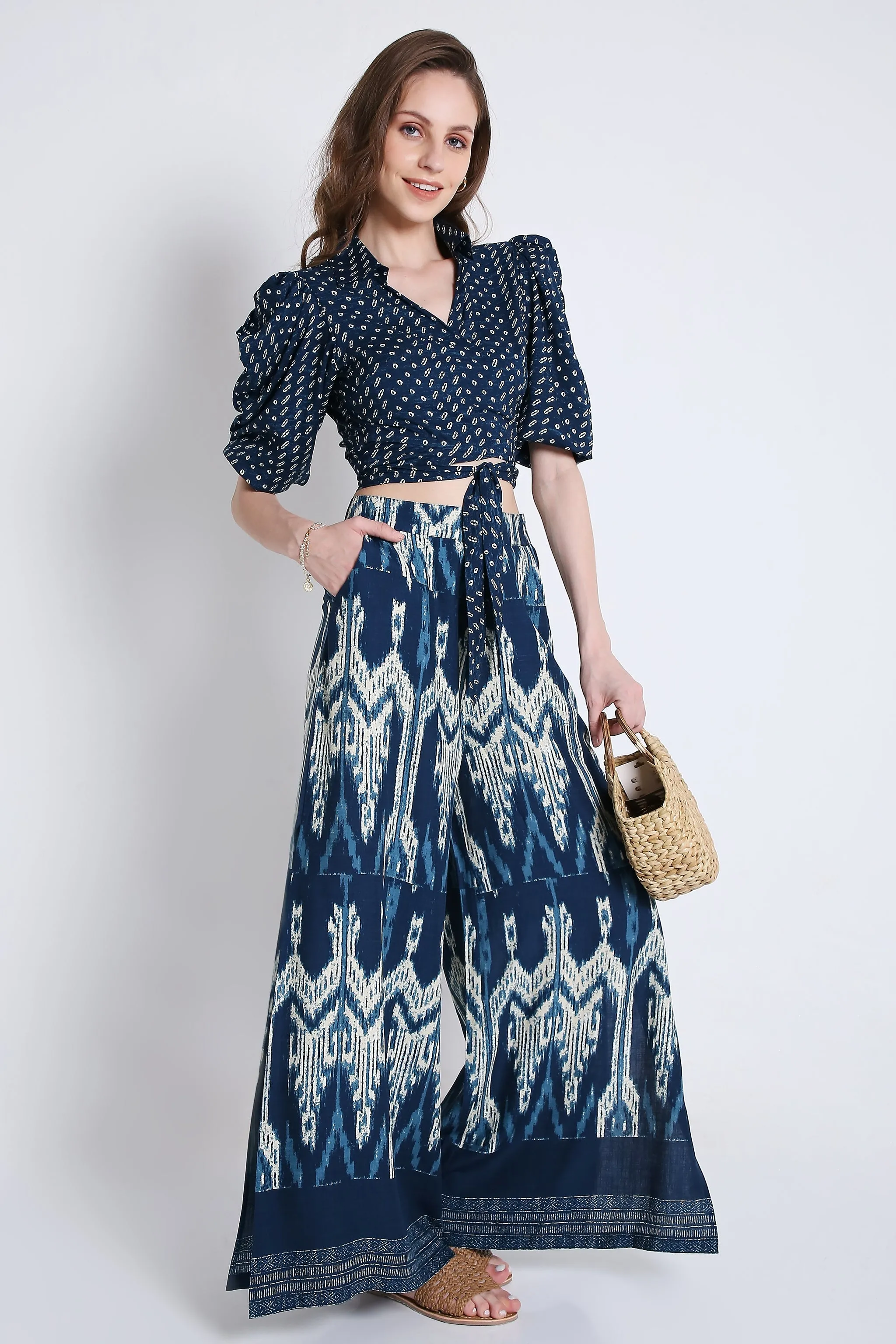 Printed Long Flared Slit Pant French Theory